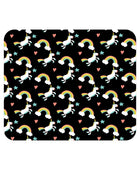 OTM Prints Black Mouse Pad, Unicorn & Rainbows