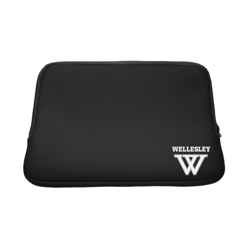 Wellesley College V2 Black Laptop Sleeve, Classic V1 - 14"
