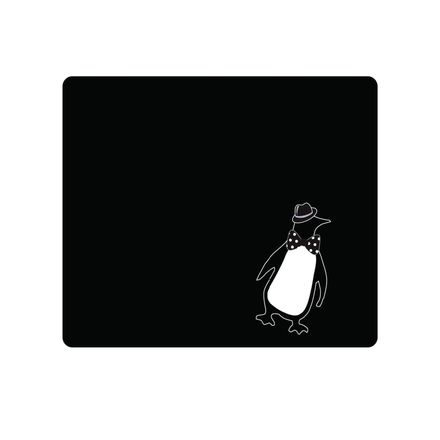 OTM Prints Black Mouse Pad, Penquin