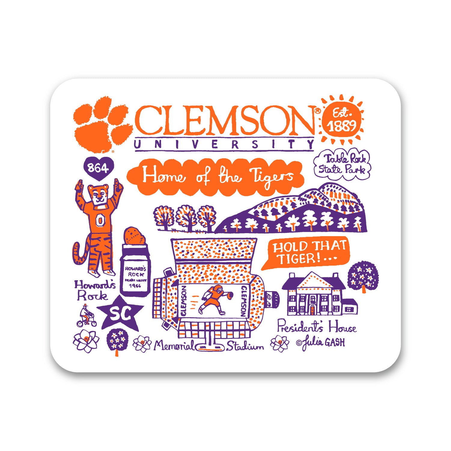 Mouse Pad, Fabric, Clemson University