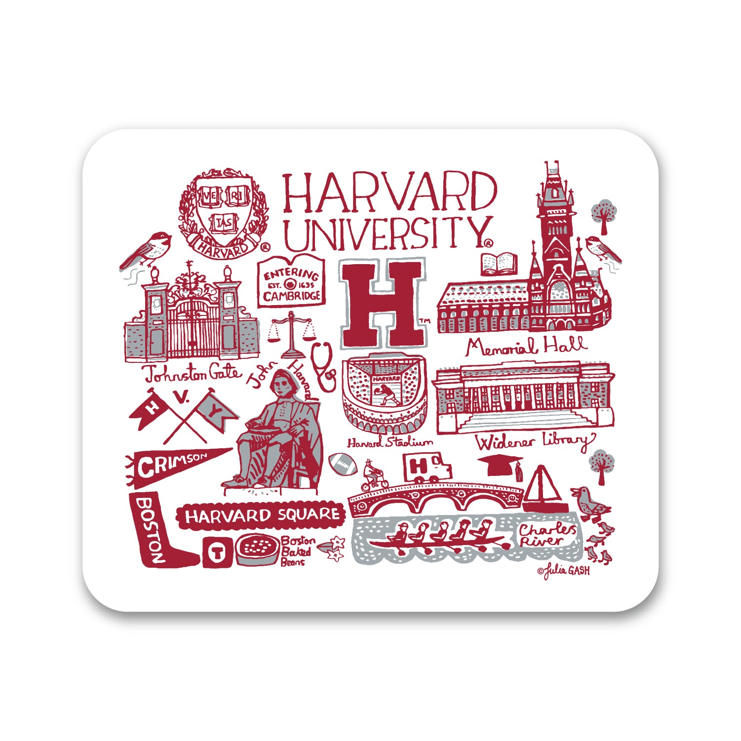 Mouse Pad, Fabric, Harvard University