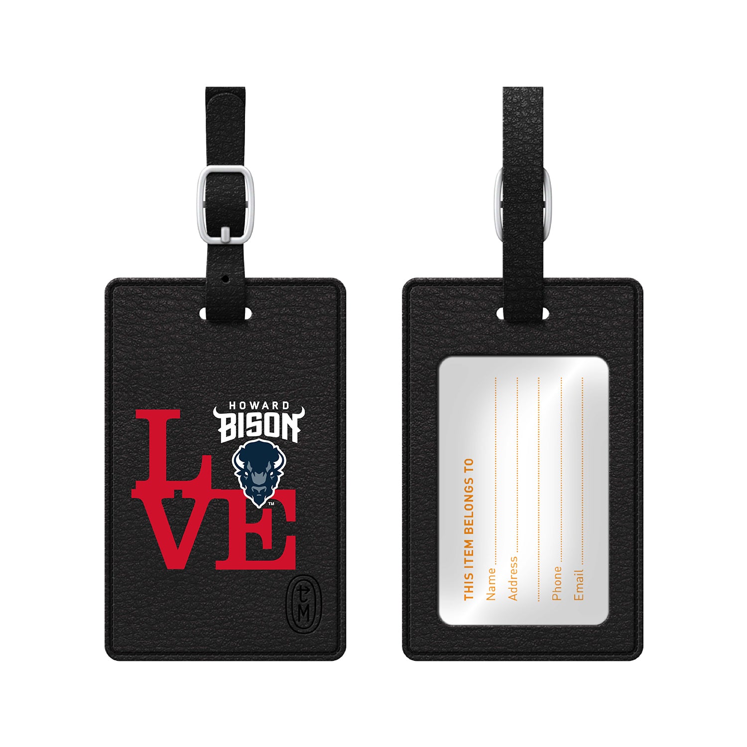 Luggage Tag, Faux Leather, Howard University