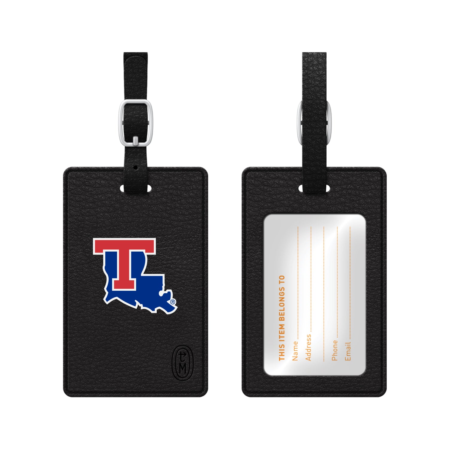 Luggage Tag, Faux Leather, Louisiana Tech