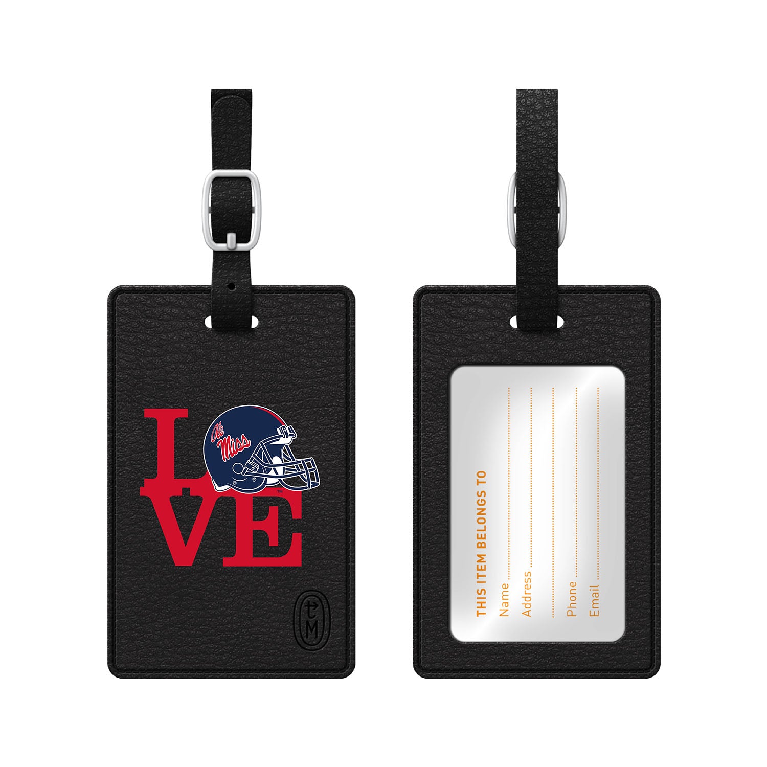 Luggage Tag, Faux Leather, University of Mississippi