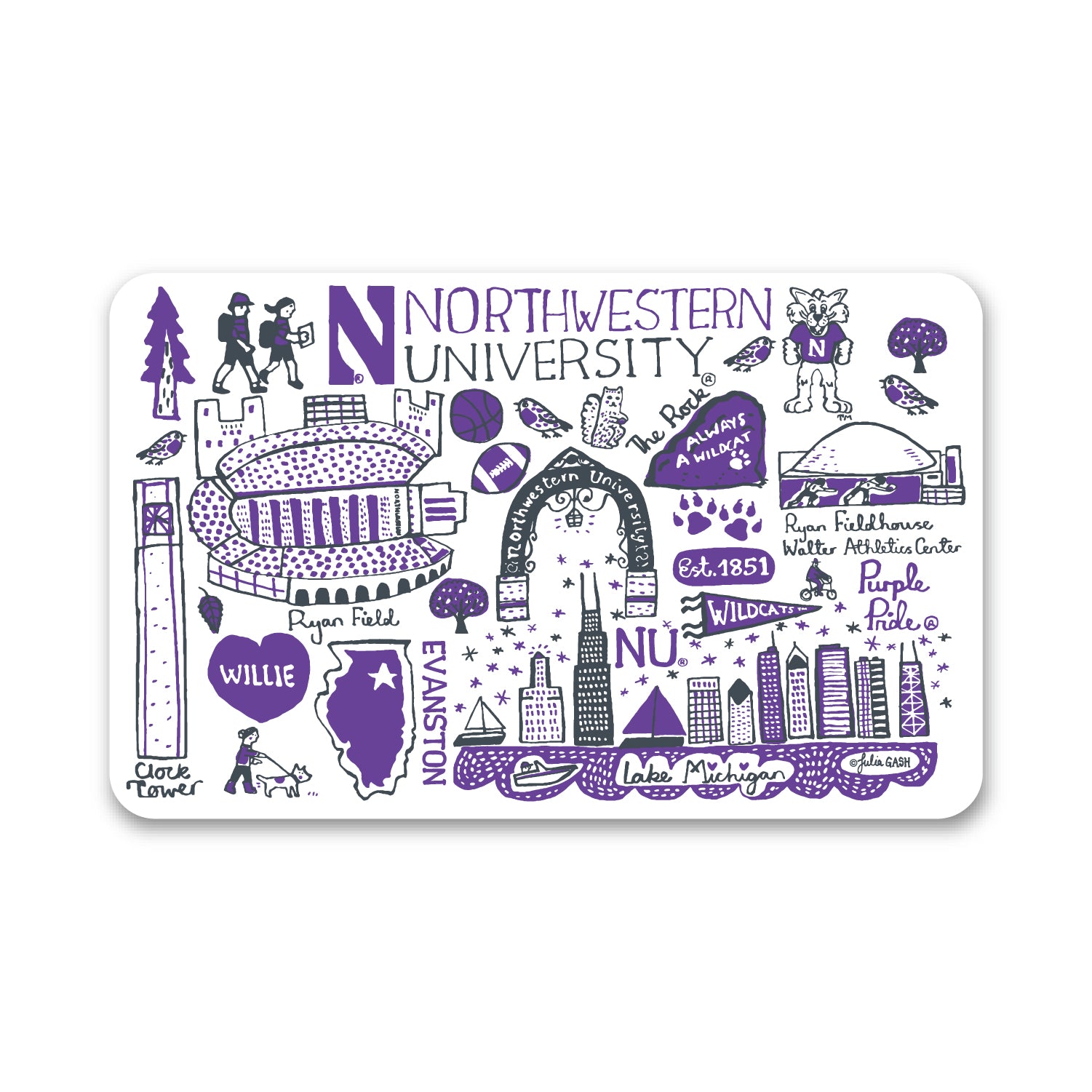 Mouse Pad, Fabric, Northwestern University