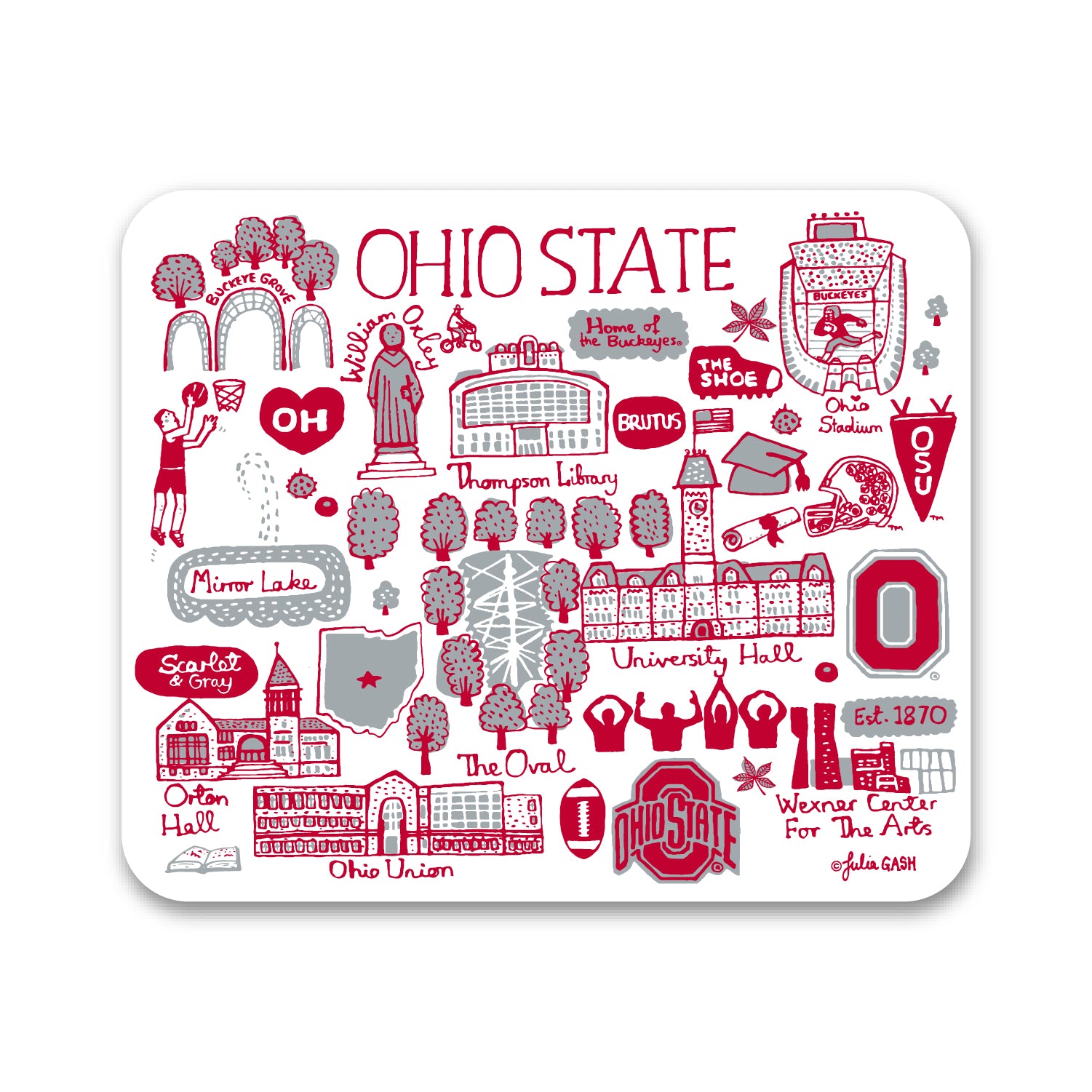 Mouse Pad, Fabric, Ohio State University