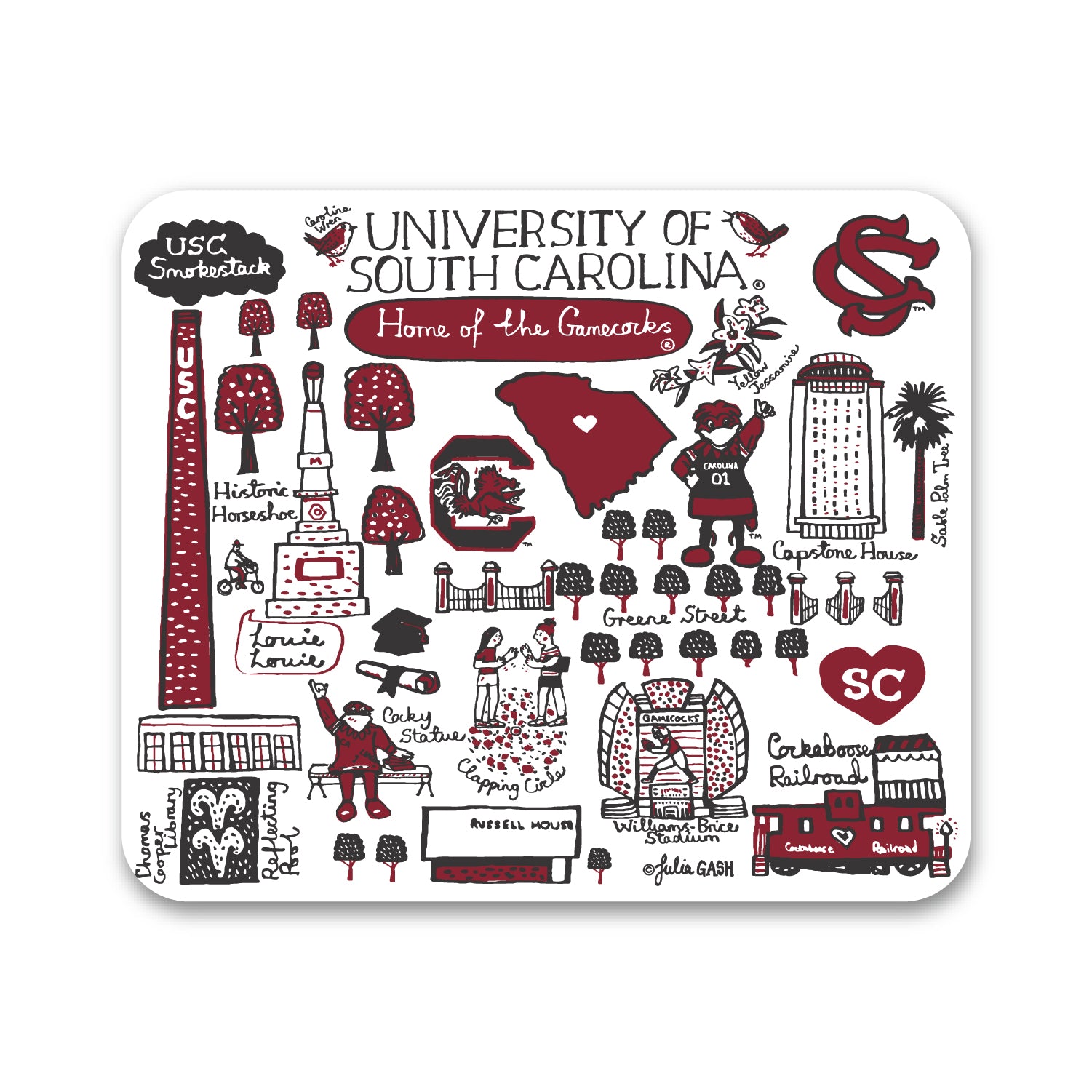 Mouse Pad, Fabric, University of South Carolina