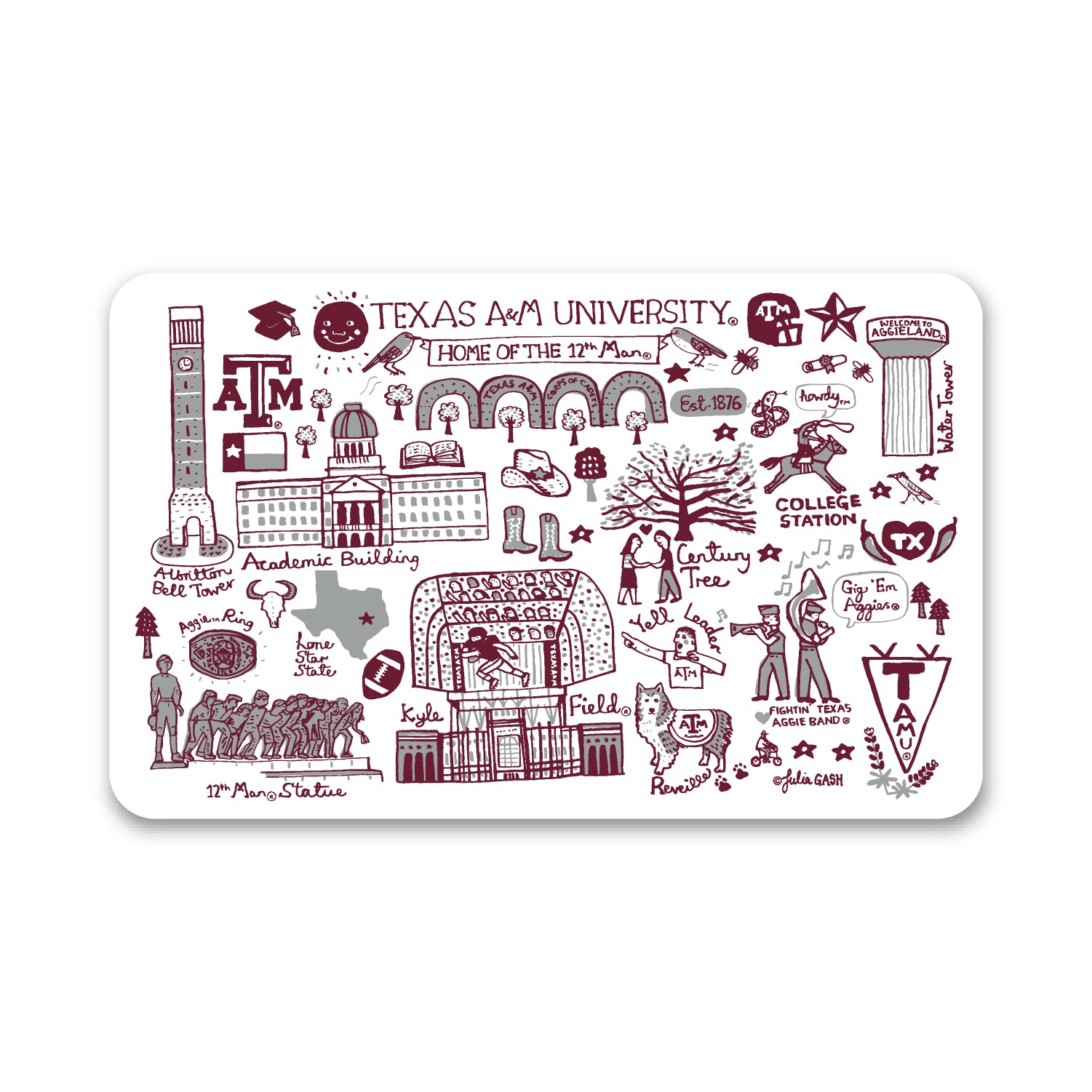 Mouse Pad, Fabric, Texas A&M University