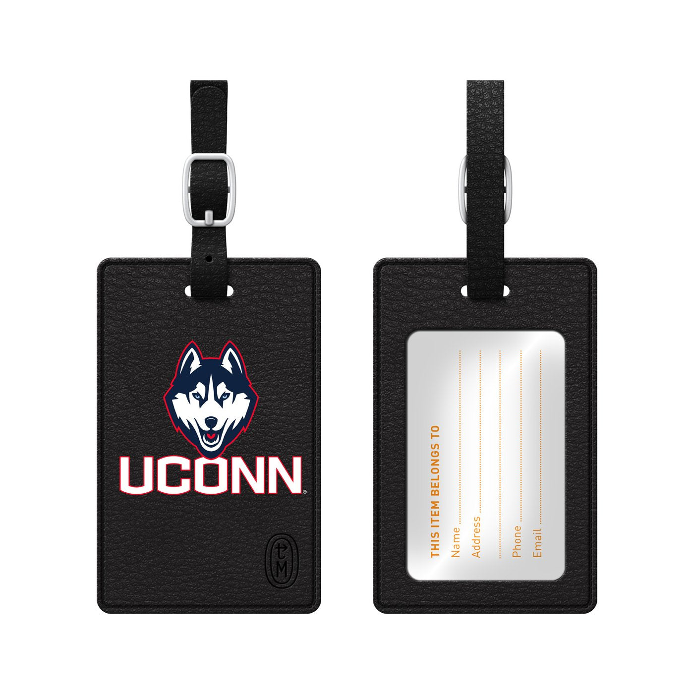 Luggage Tag, Faux Leather, University of Connecticut