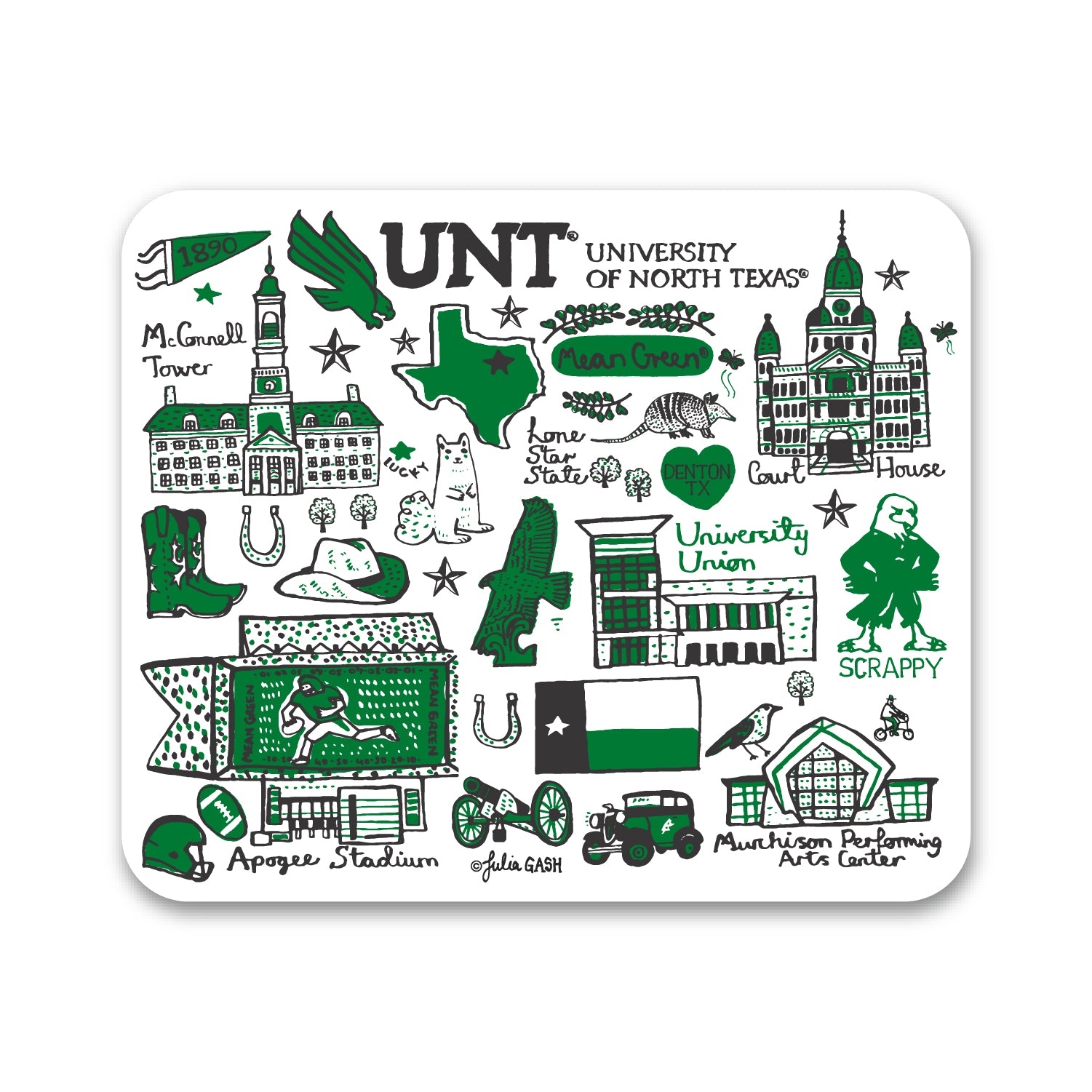 Mouse Pad, Fabric, University of North Texas