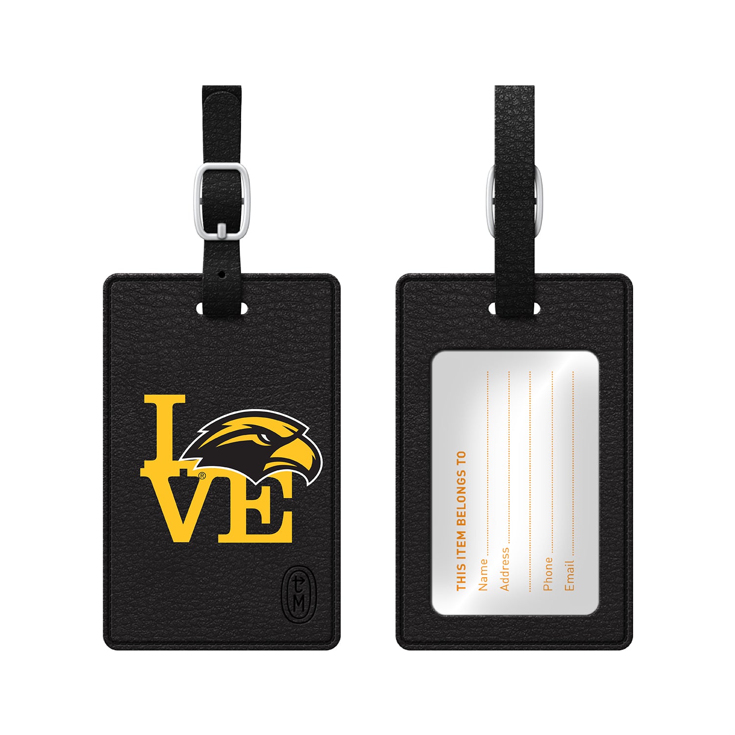 University of Southern Mississippi Faux Leather Luggage Tag