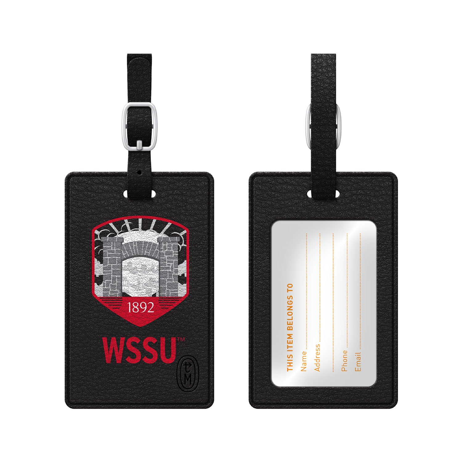 Winston-Salem State University Faux Leather Luggage Tag