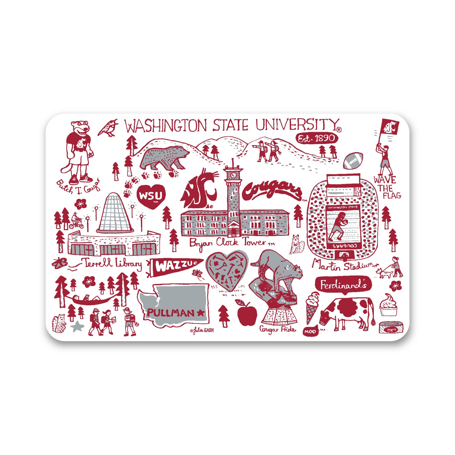 Mouse Pad, Fabric, Washington State University