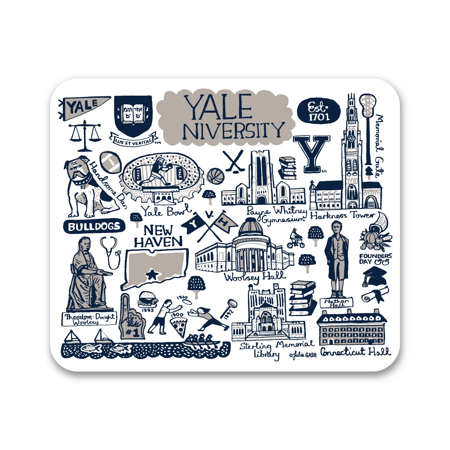 Mouse Pad, Fabric, Yale University