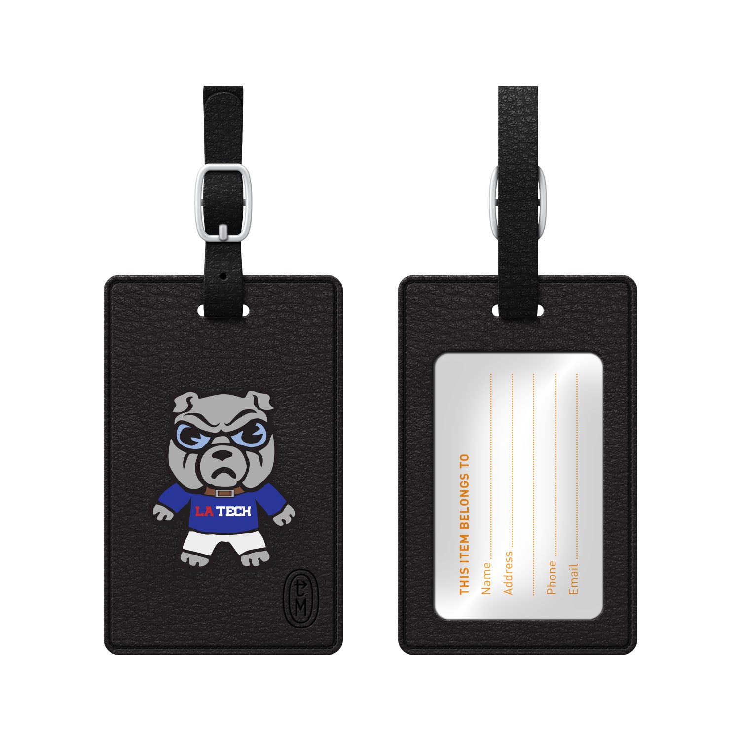 Luggage Tag, Faux Leather, Louisiana Tech