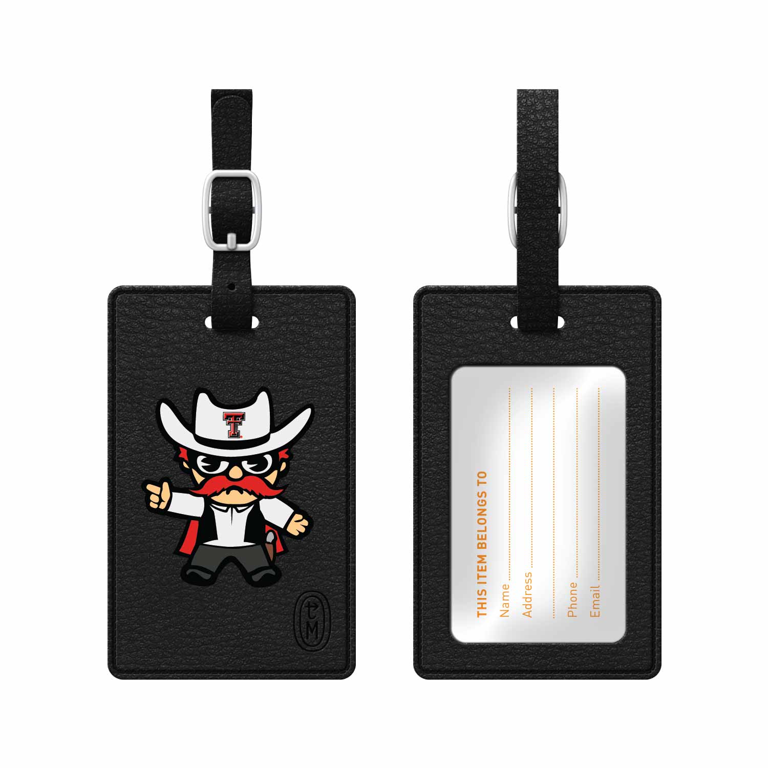 Luggage Tag, Faux Leather, Texas Tech University