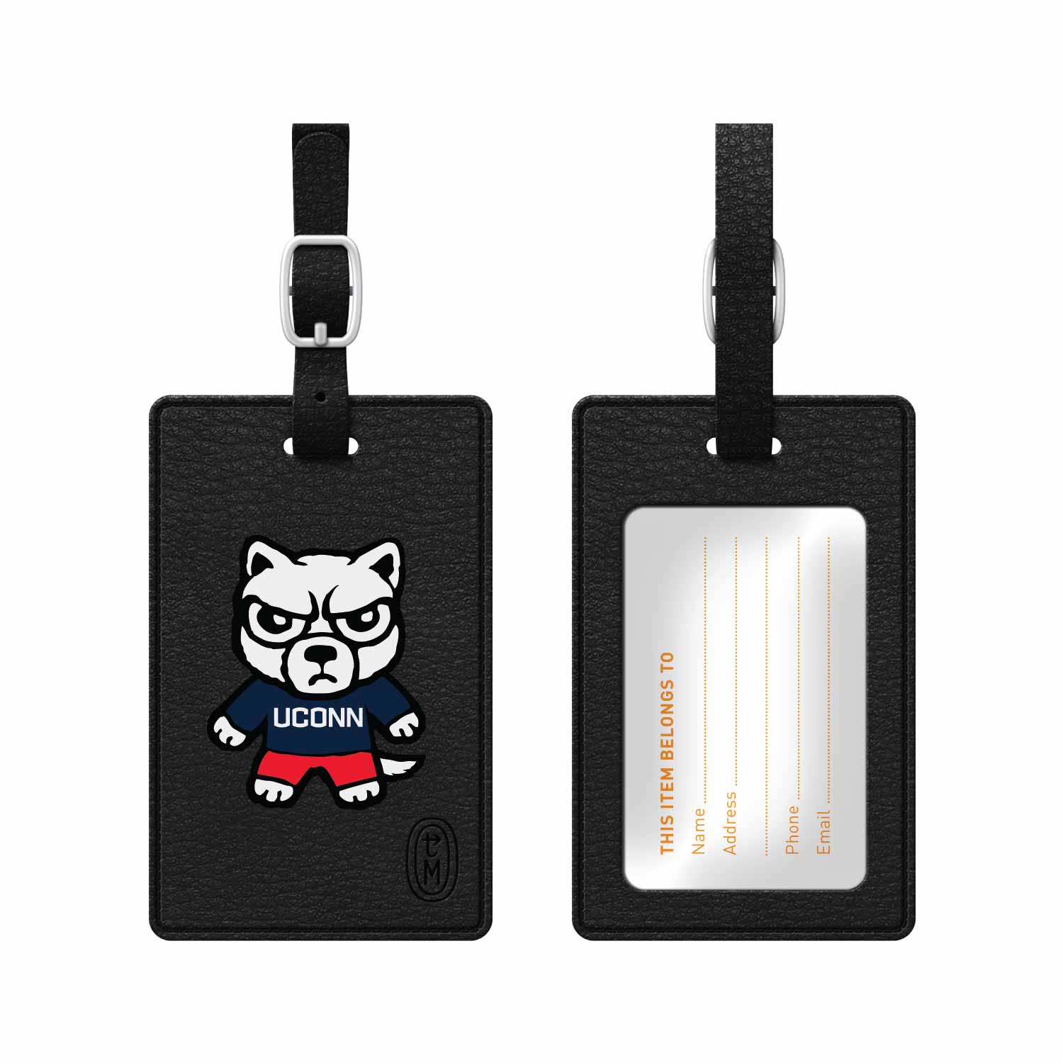 University of Connecticut Faux Leather Luggage Tag