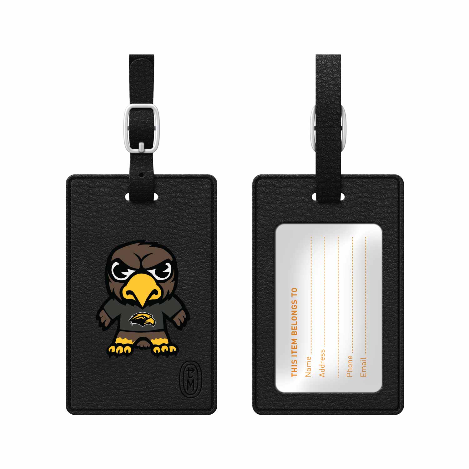 University of Southern Mississippi Faux Leather Luggage Tag