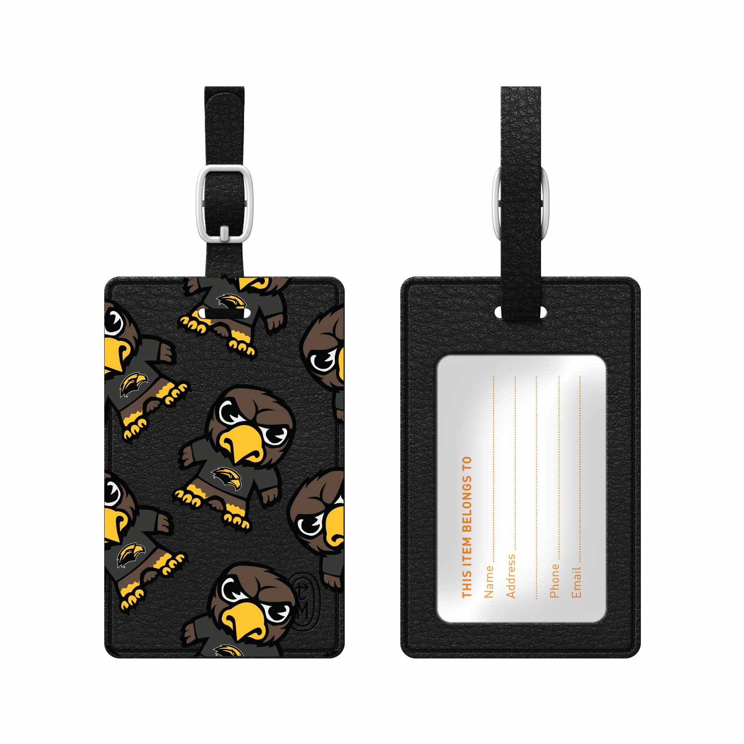 Luggage Tag, Faux Leather, University of Southern Mississippi