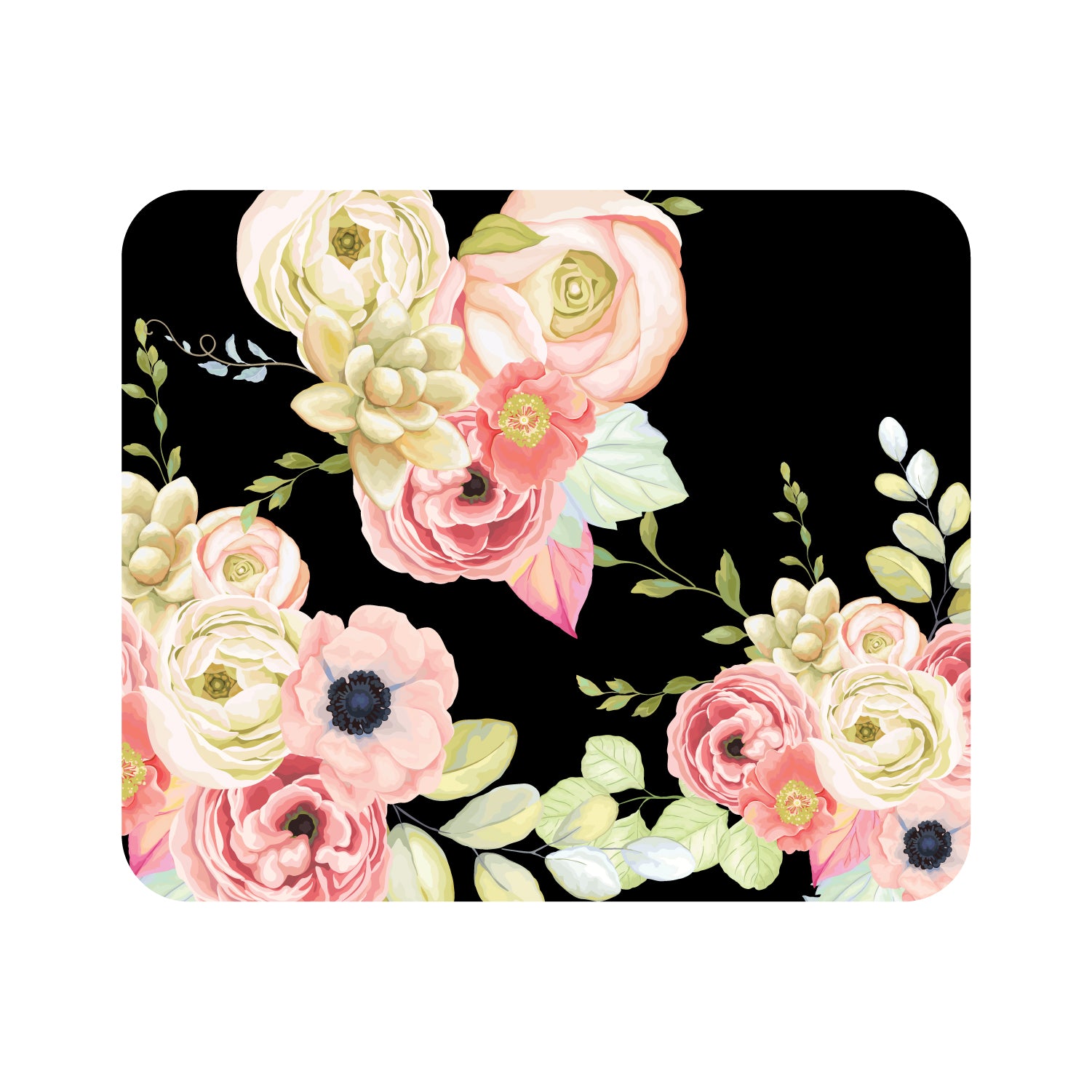 OTM Essentials University Of Tampa Fabric Mouse Pad – Standard Size, Non-Slip Base, Floral Design
