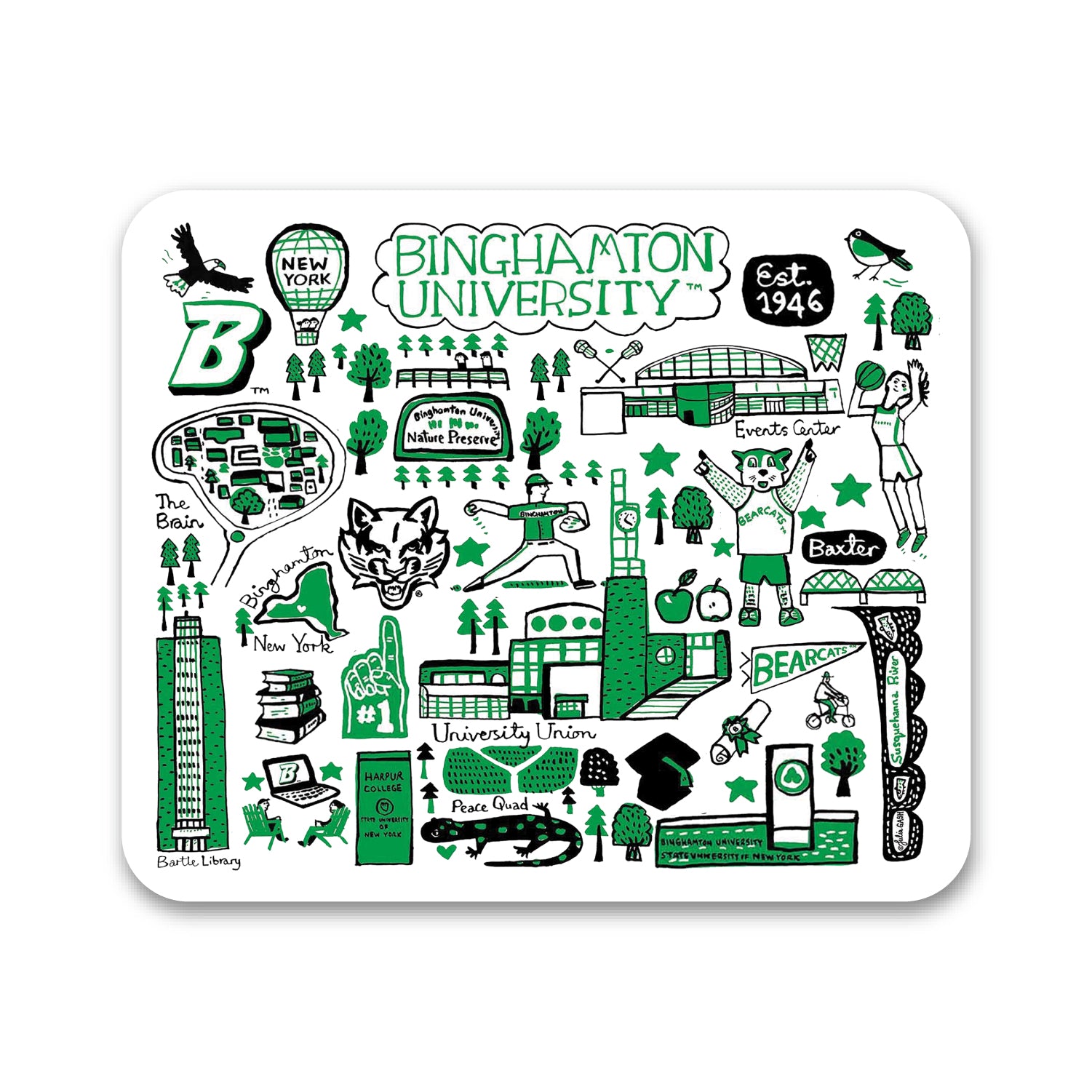 Mouse Pad, Fabric, Binghamton University