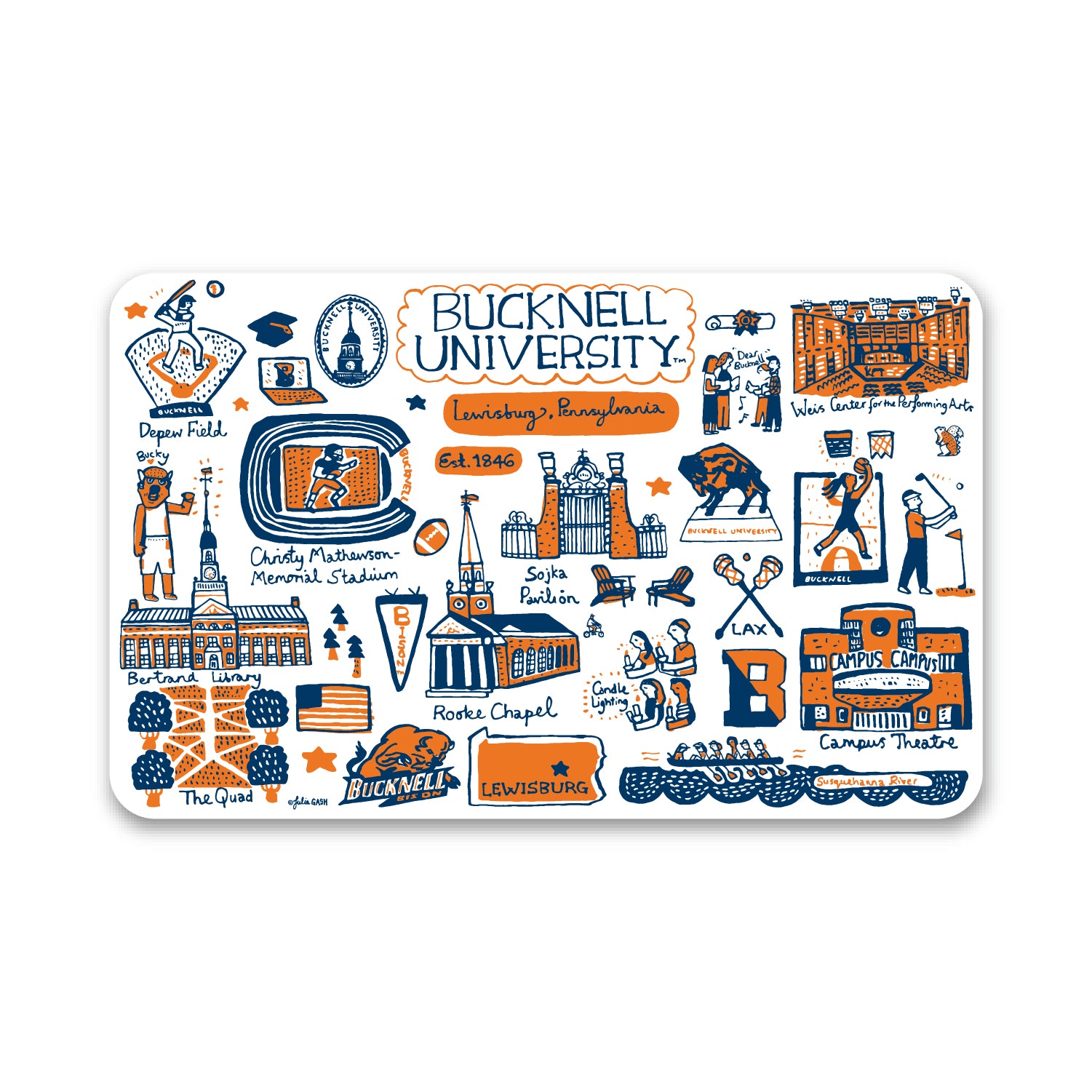 Mouse Pad, Fabric, Bucknell University