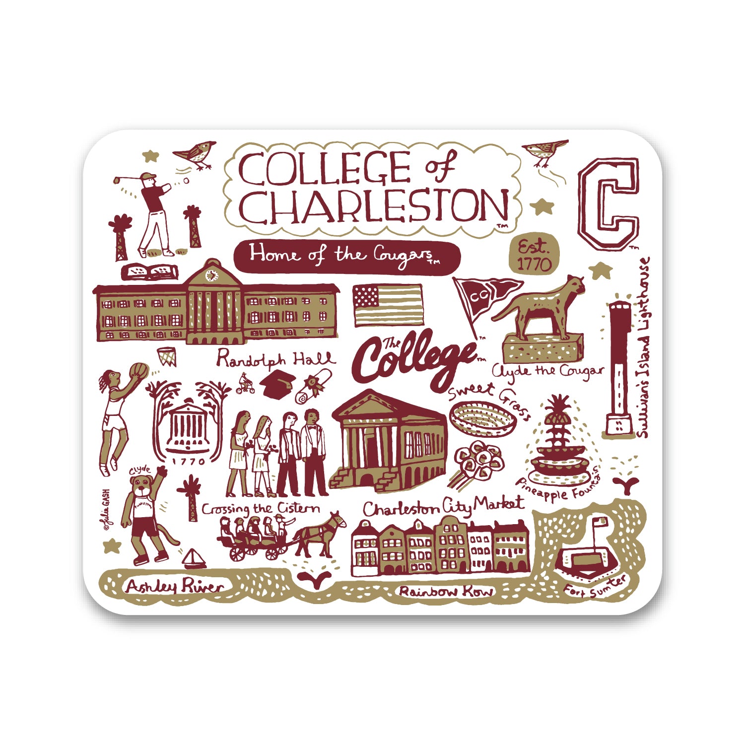 College of Charleston Fabric Mouse Pad | OTM Essentials