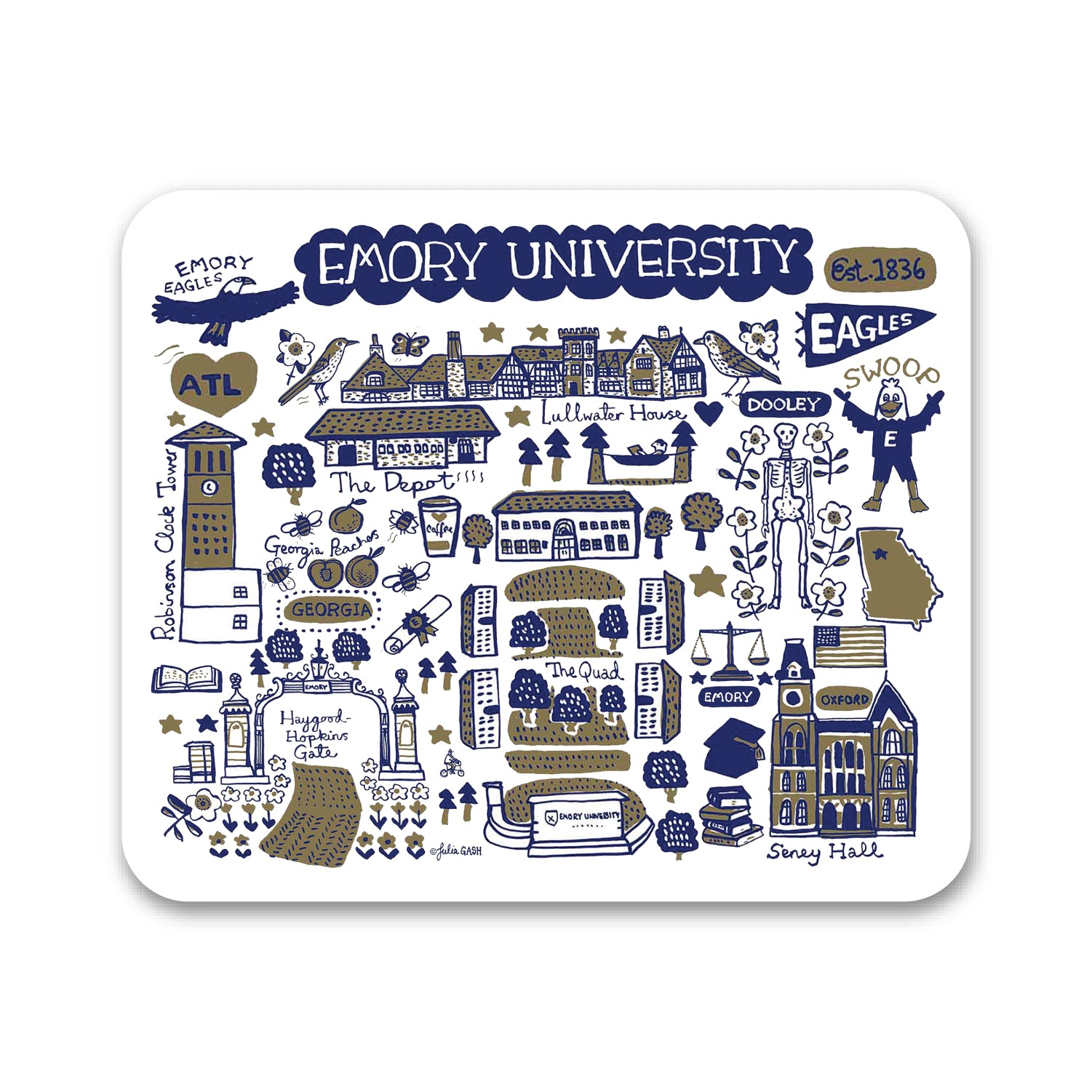 Mouse Pad, Fabric, Emory University