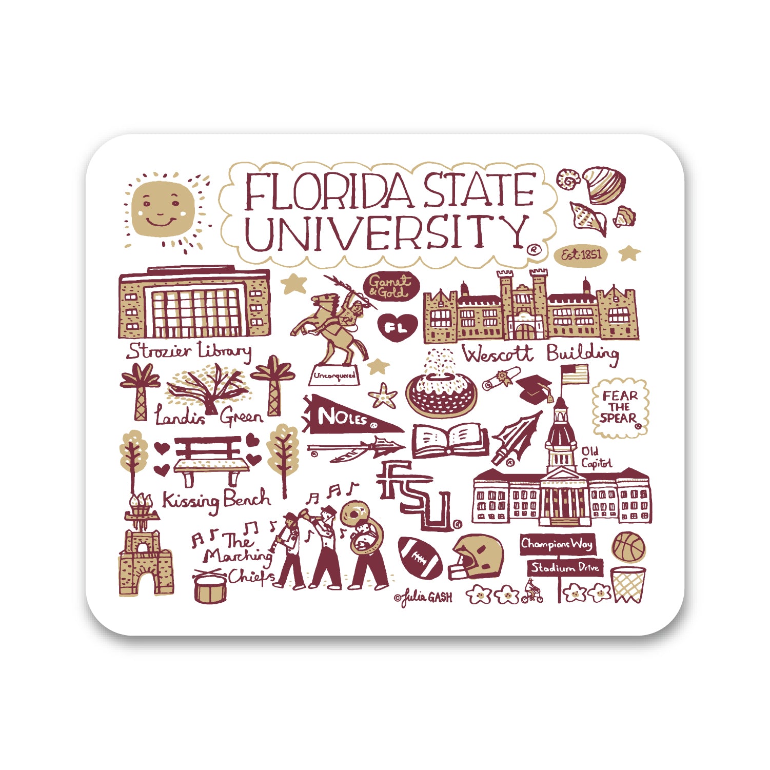 Mouse Pad, Fabric, Florida State University