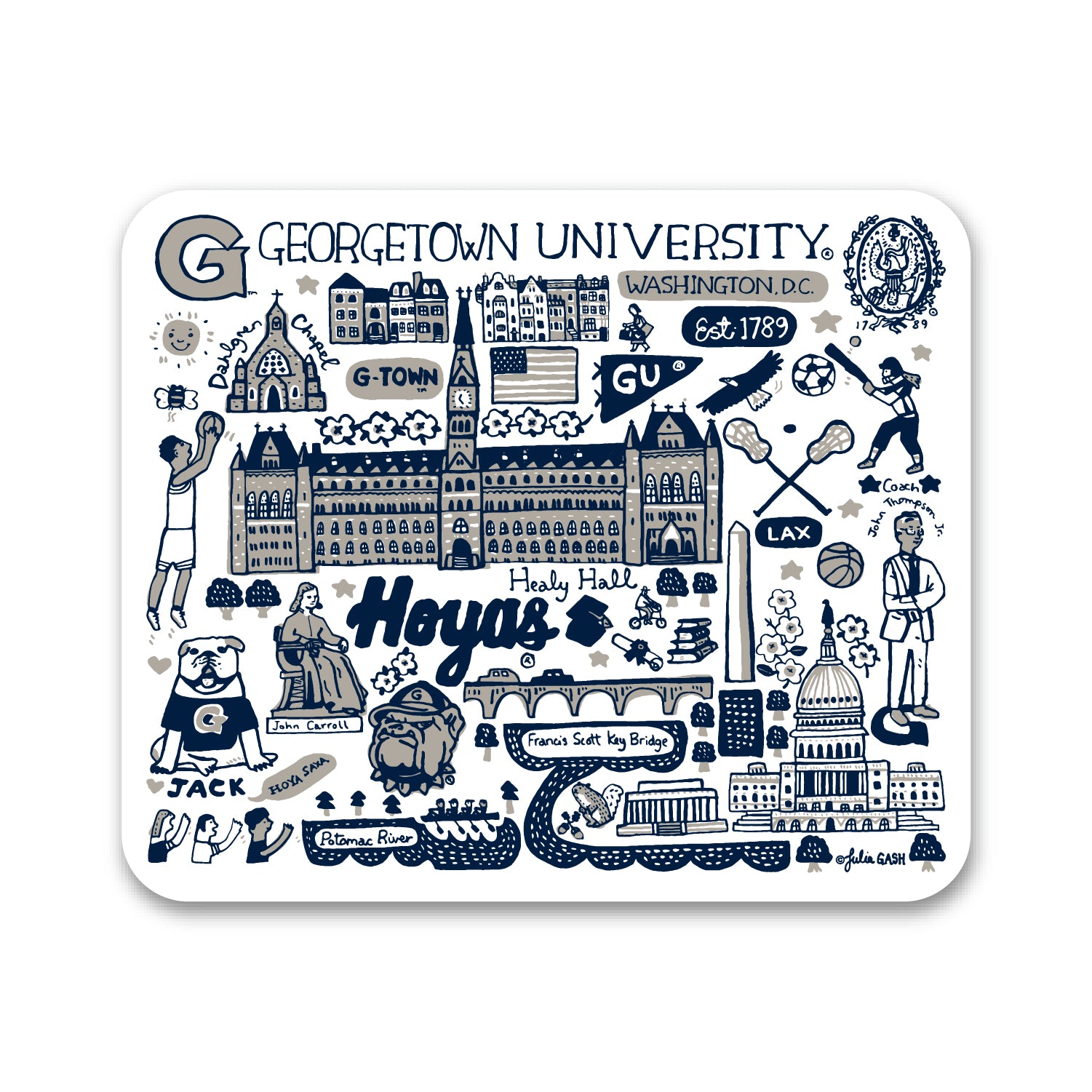 Mouse Pad, Fabric, Georgetown University