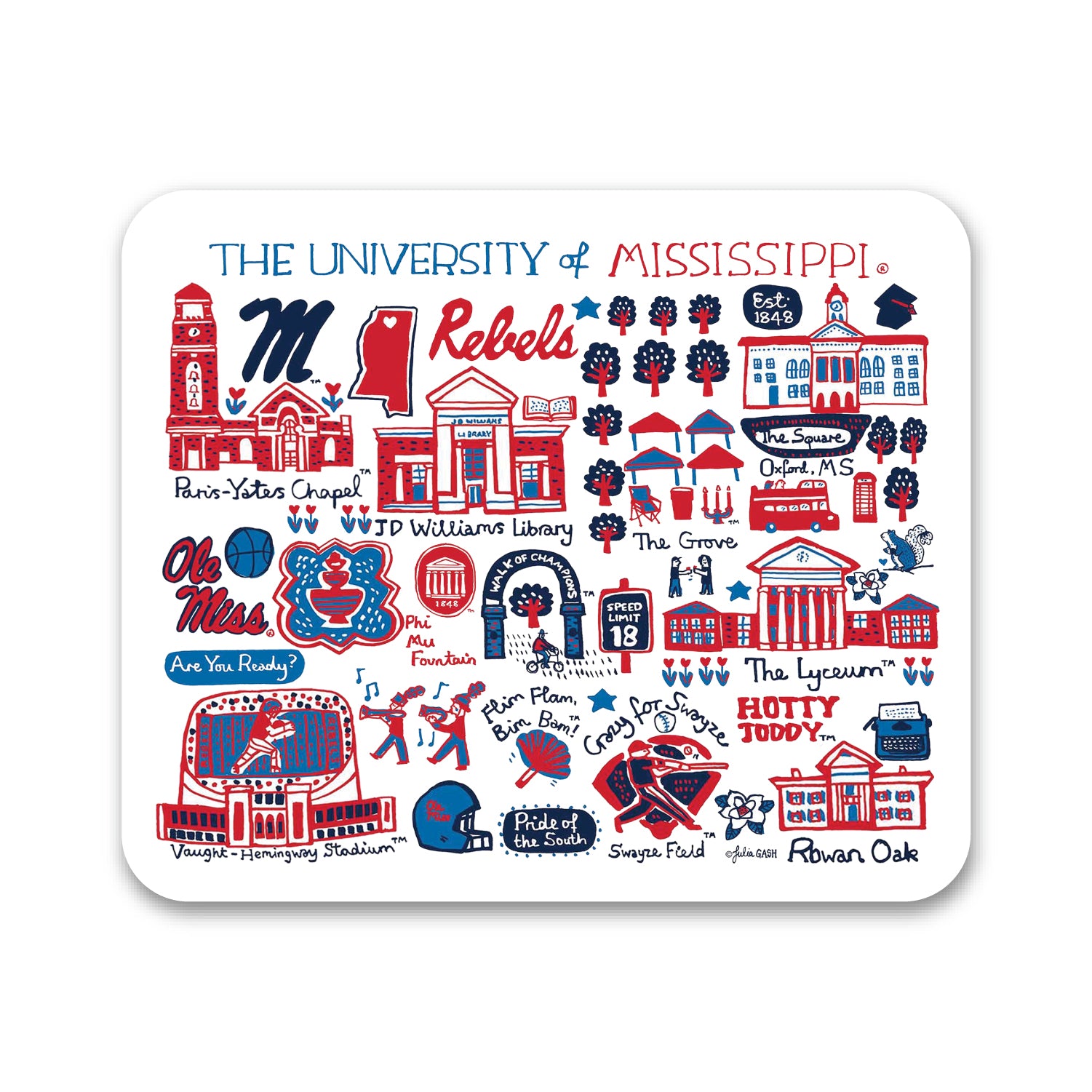 Mouse Pad, Fabric, University of Mississippi