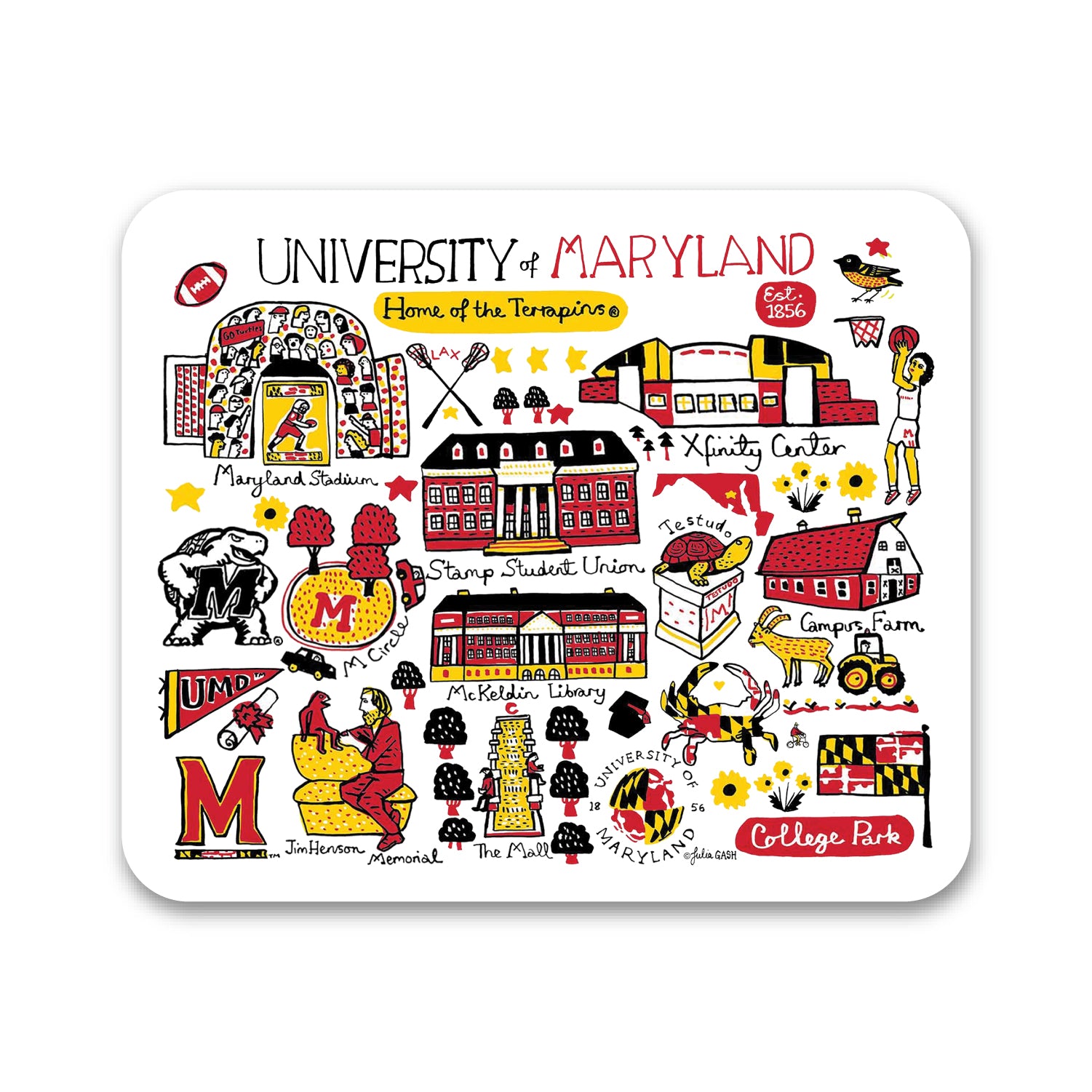 Mouse Pad, Fabric, University of Maryland