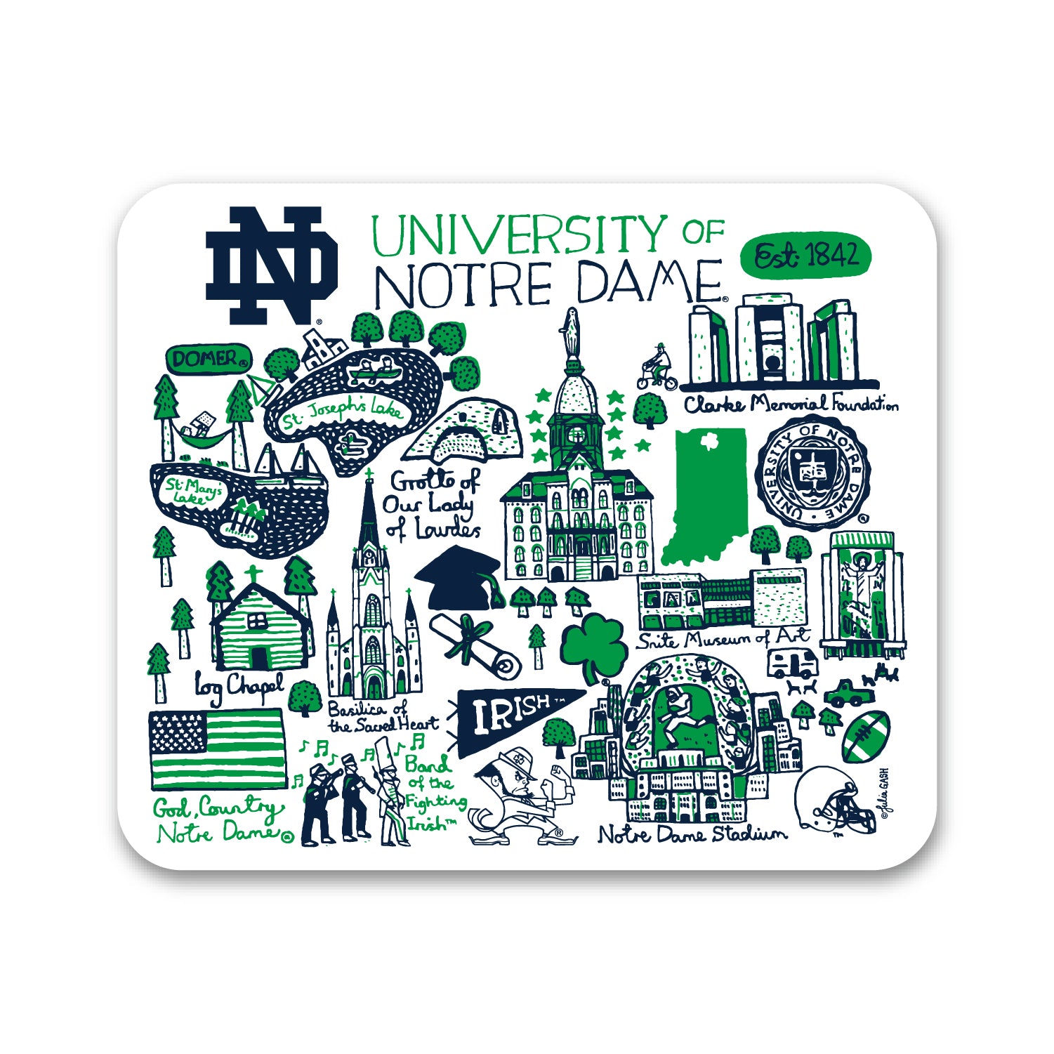 Mouse Pad, Fabric, University of Notre Dame