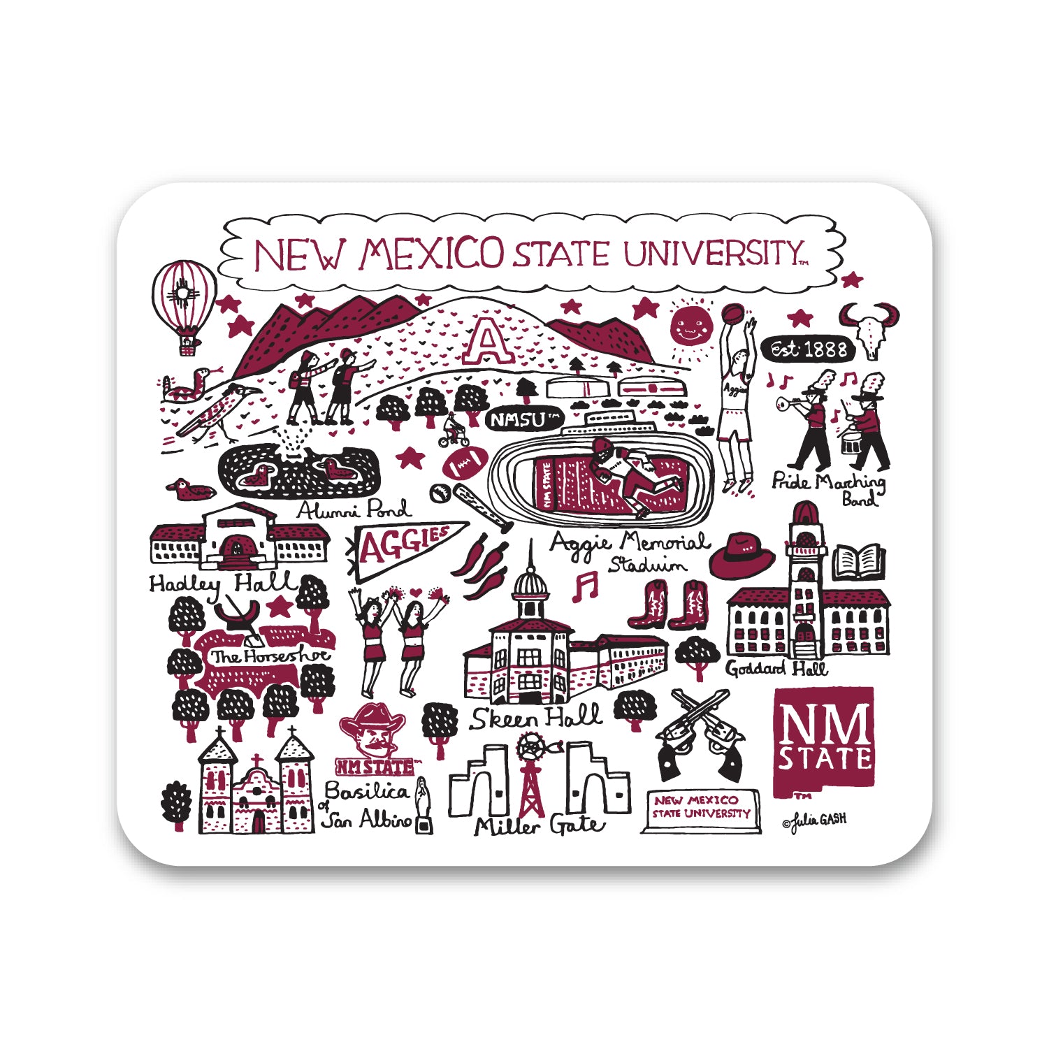 Mouse Pad, Fabric, New Mexico State University