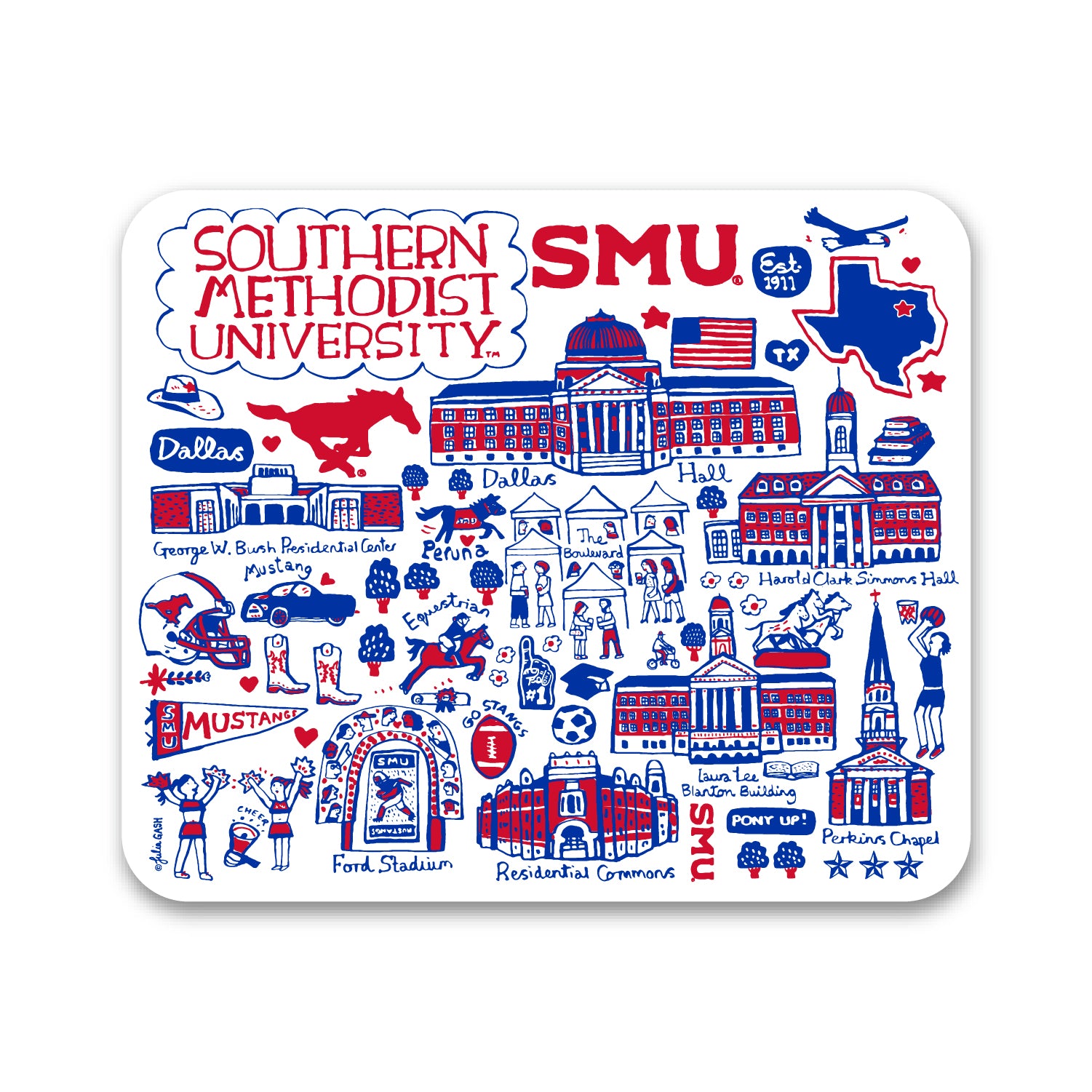 Mouse Pad, Fabric, Southern Methodist University