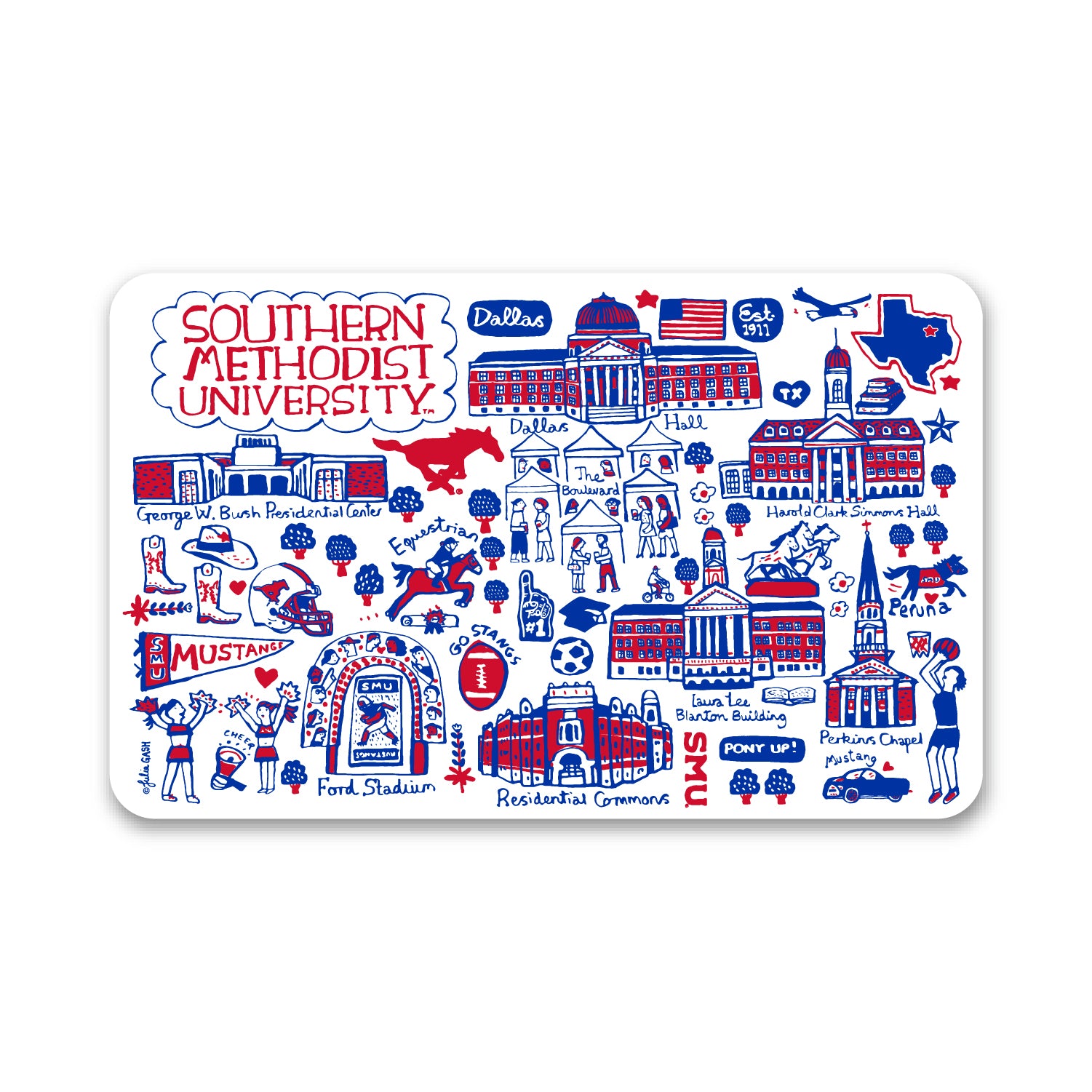 Mouse Pad, Fabric, Southern Methodist University