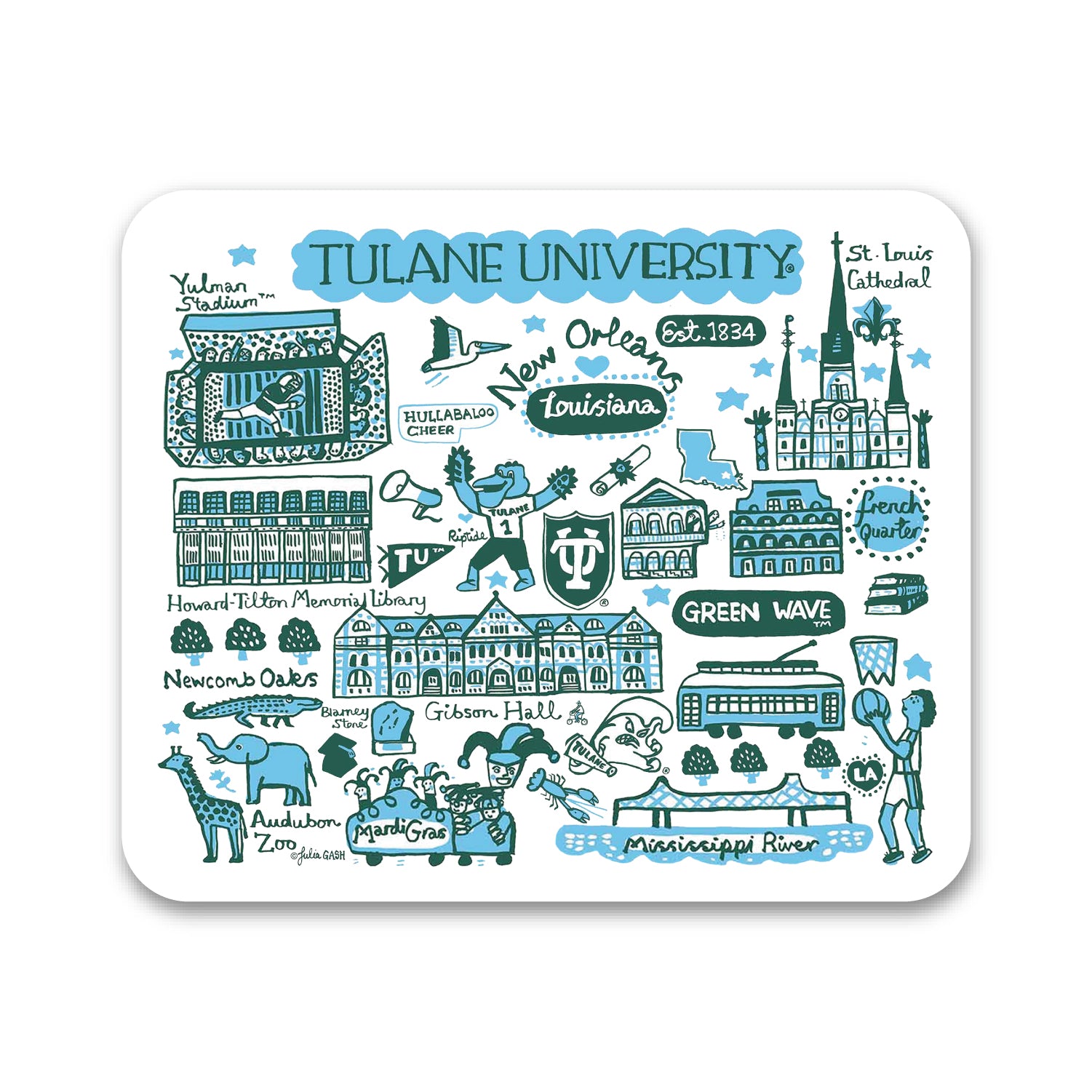 Tulane University Fabric Mouse Pad | OTM Essentials