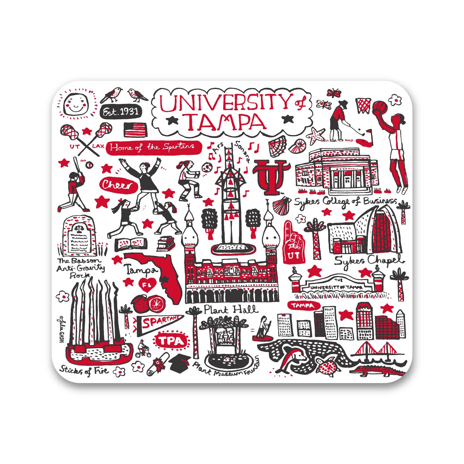 Mouse Pad, Fabric, University of Tampa