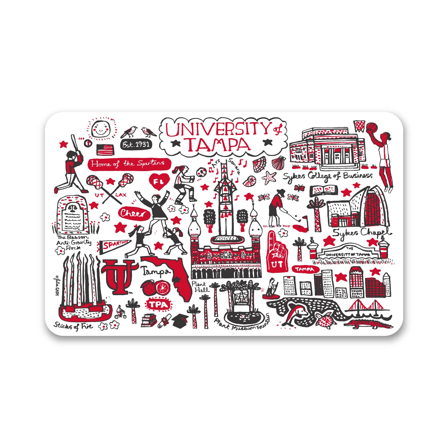 Mouse Pad, Fabric, University of Tampa