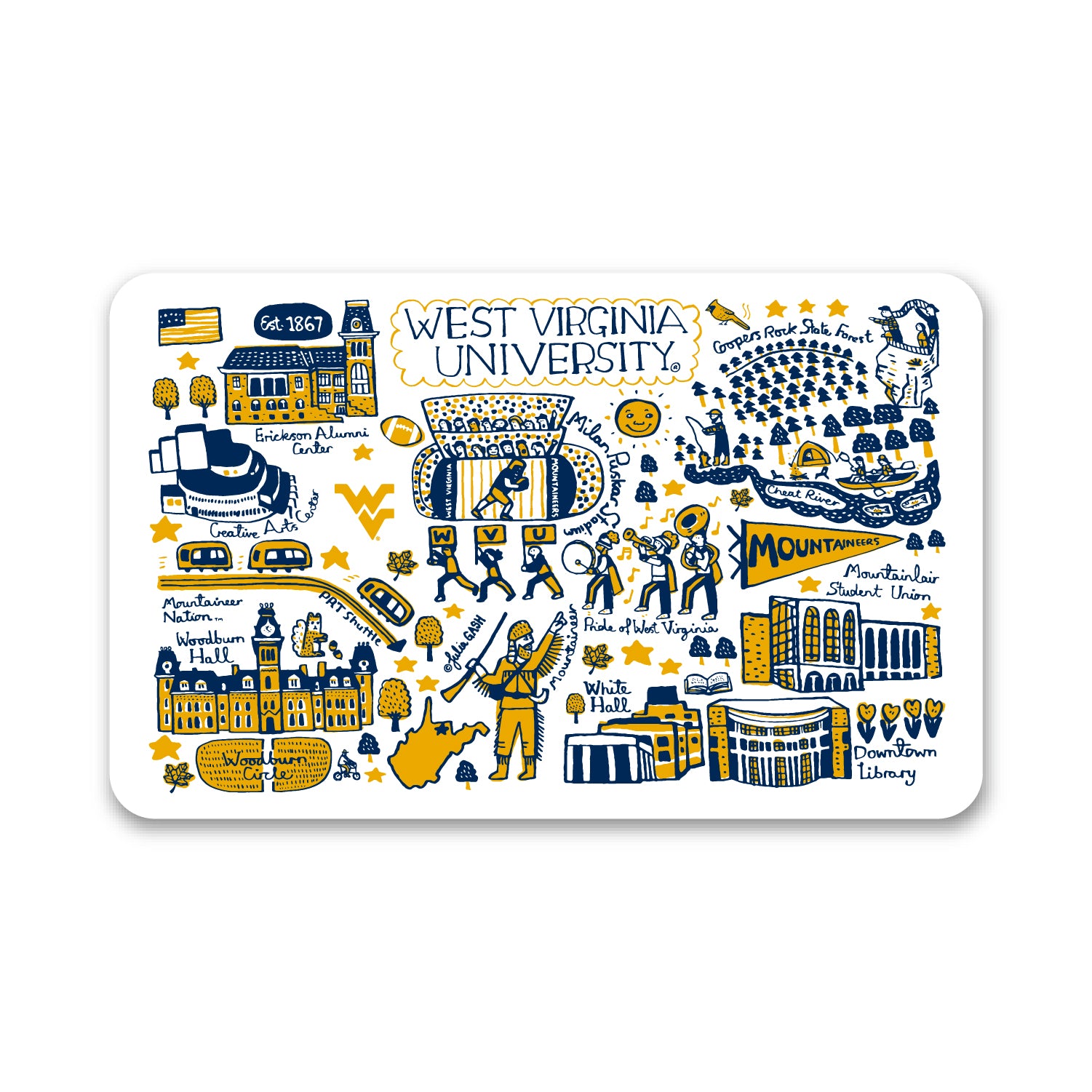 Mouse Pad, Fabric, West Virginia University