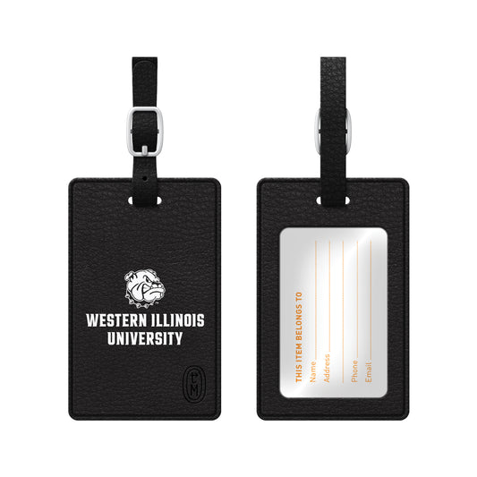 Luggage Tag, Faux Leather, Western Illinois University