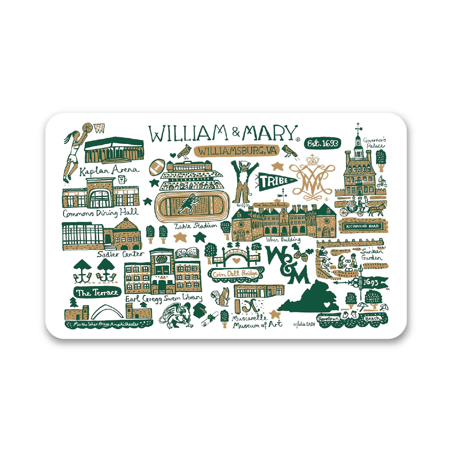 Mouse Pad, Fabric, College of William & Mary