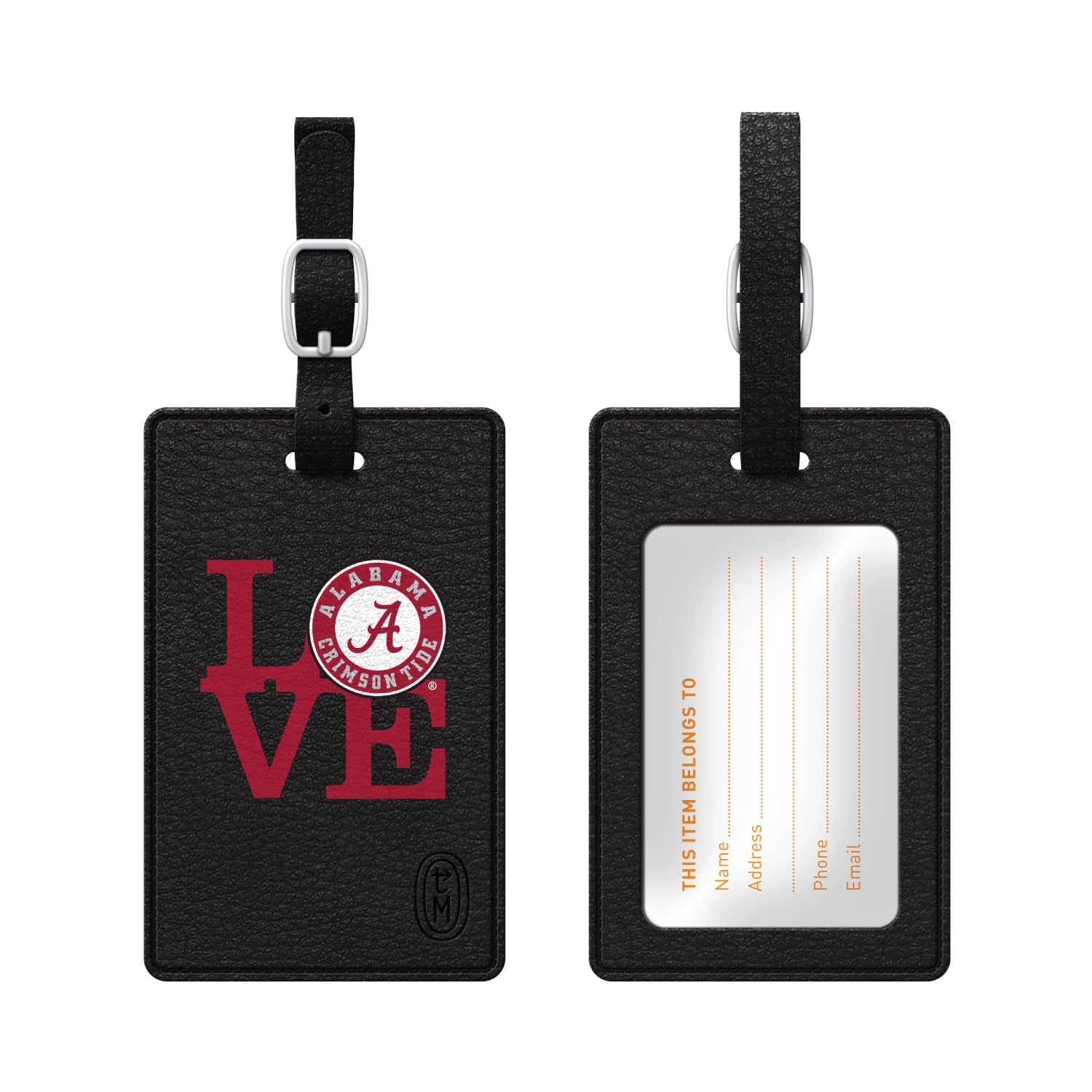 Luggage Tag, Faux Leather, University of Alabama