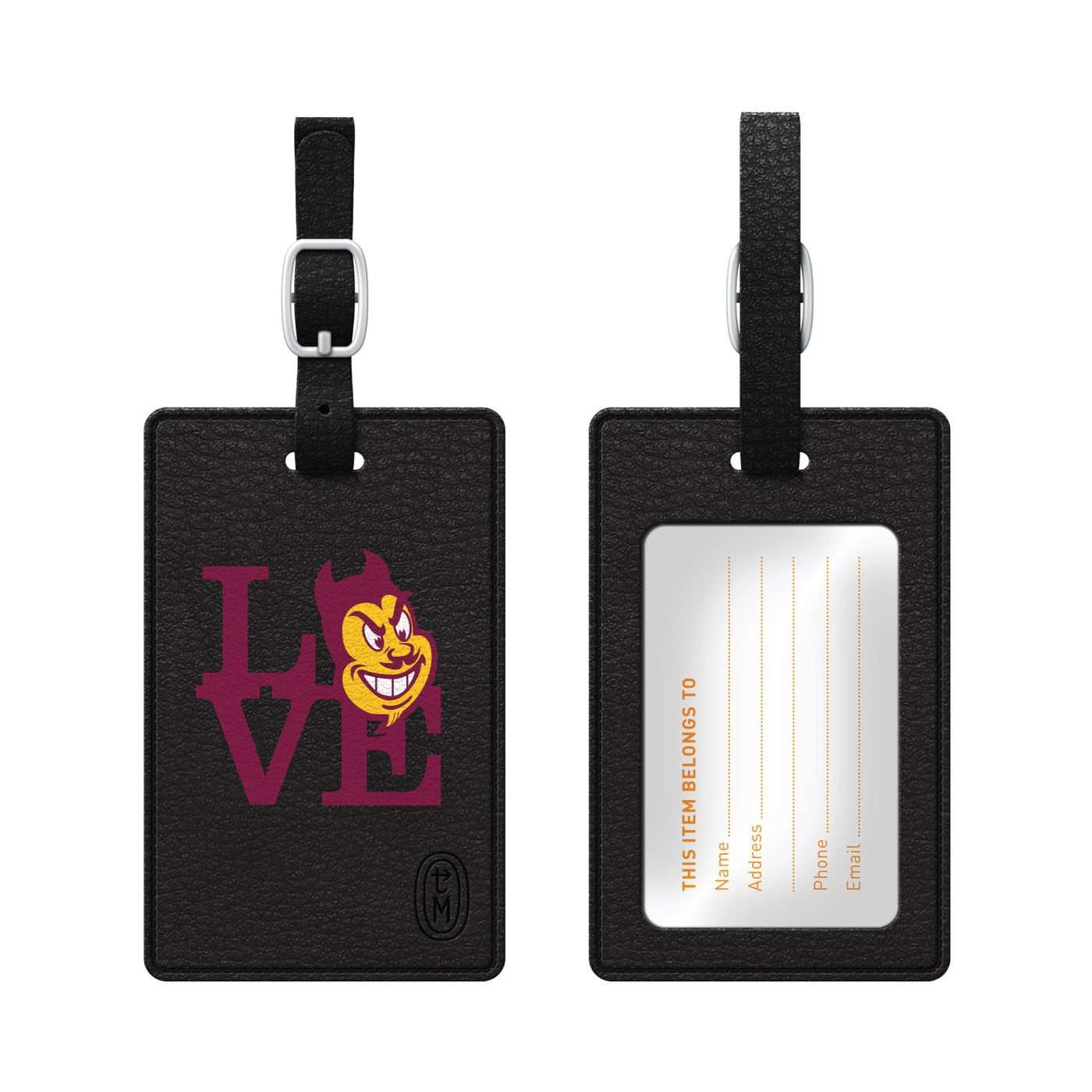 Luggage Tag, Faux Leather, Arizona State University