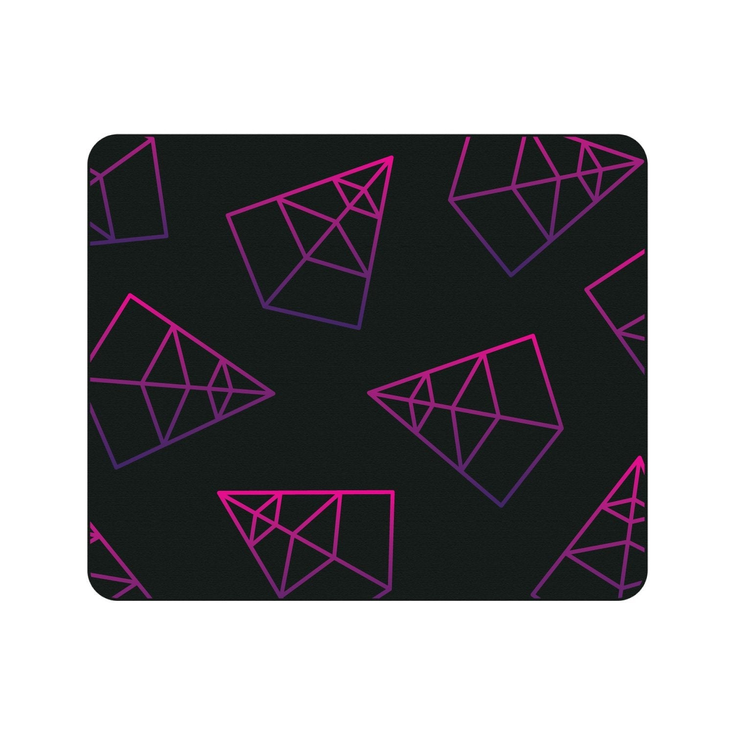 OTM Prints Black Mouse Pad, Pyramids Pink & Purple