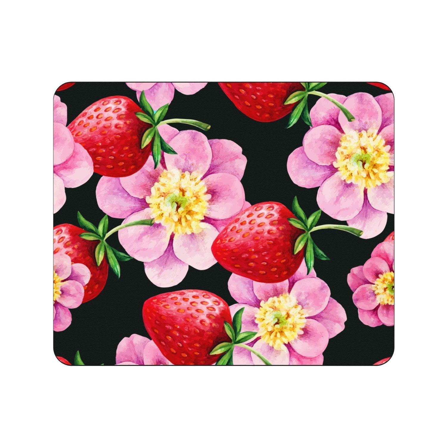OTM Prints Series Mousepad, Strawberry Flowers