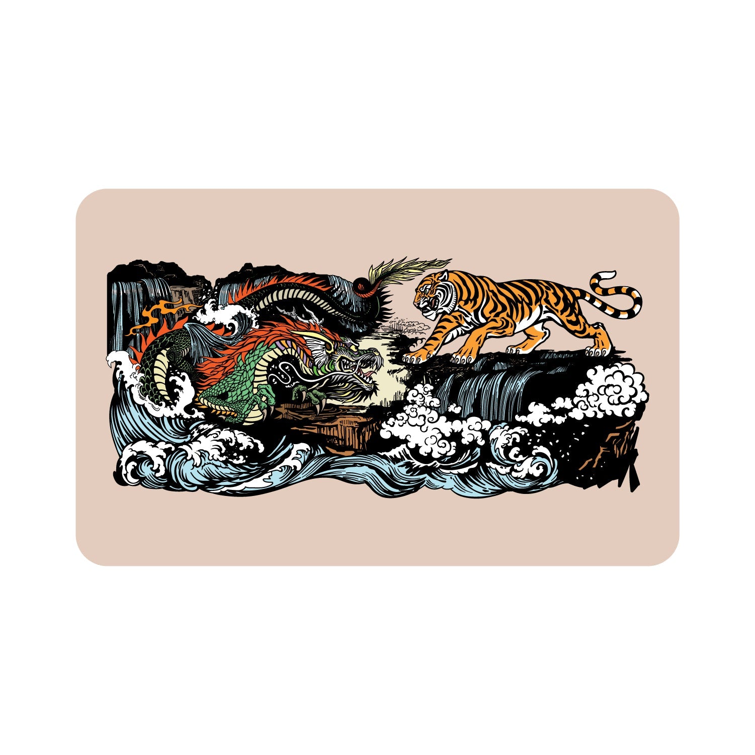 Prints Series Mouse Pad, Dragon Versus Tiger