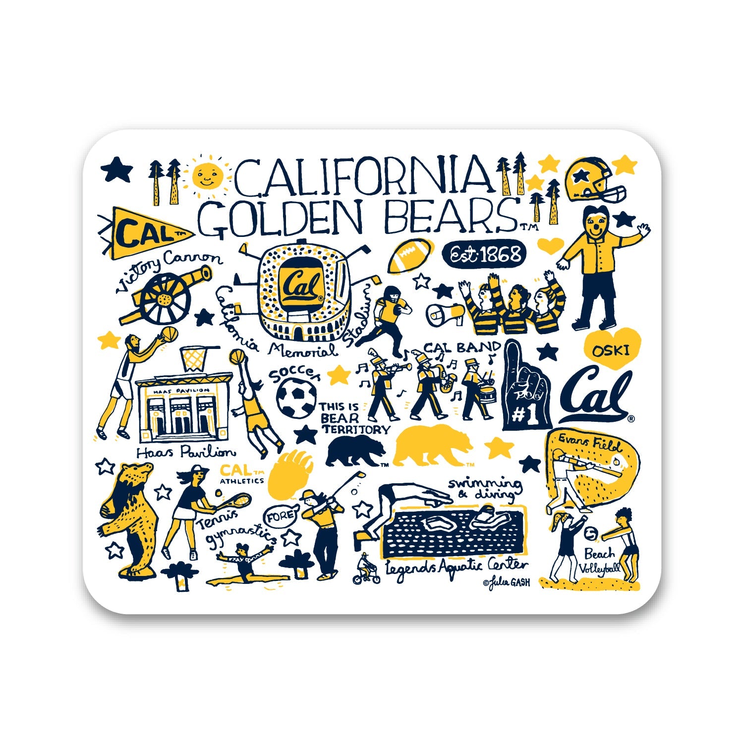 University of California - Berkeley, White Mousepad, Julia Gash Cityscape