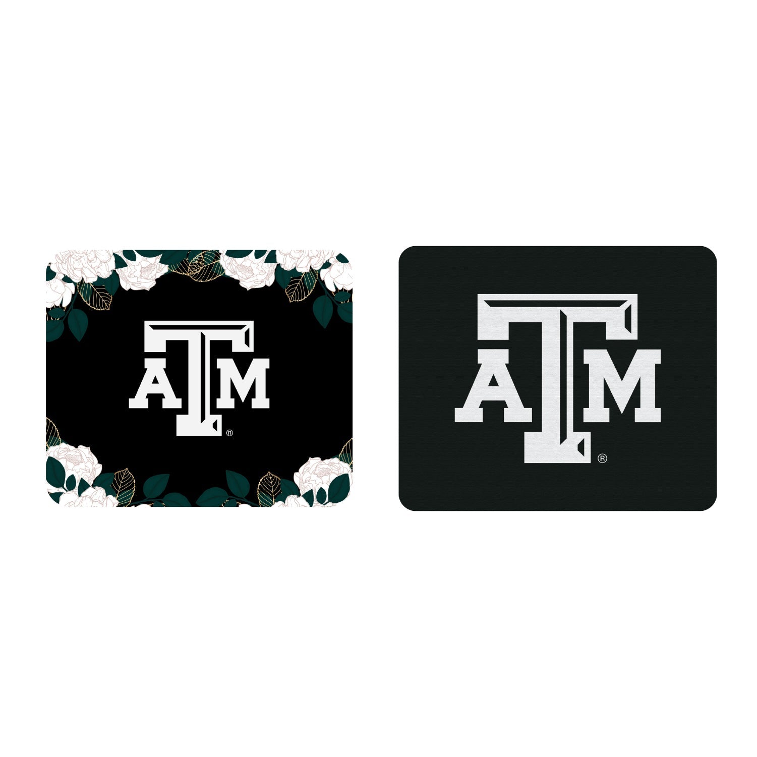 Texas A&M University Mousepad Fan 2-Pack, Floral White Classic V1 & Classic V1