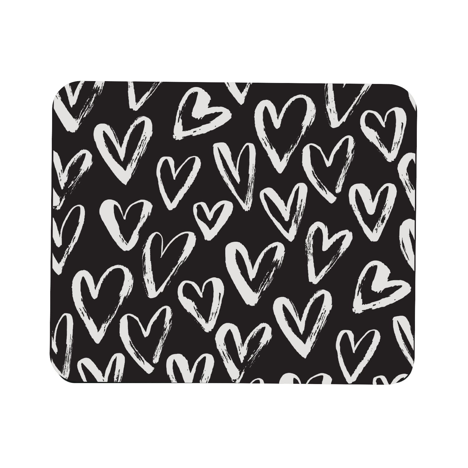 Mouse Pad, White Hearts